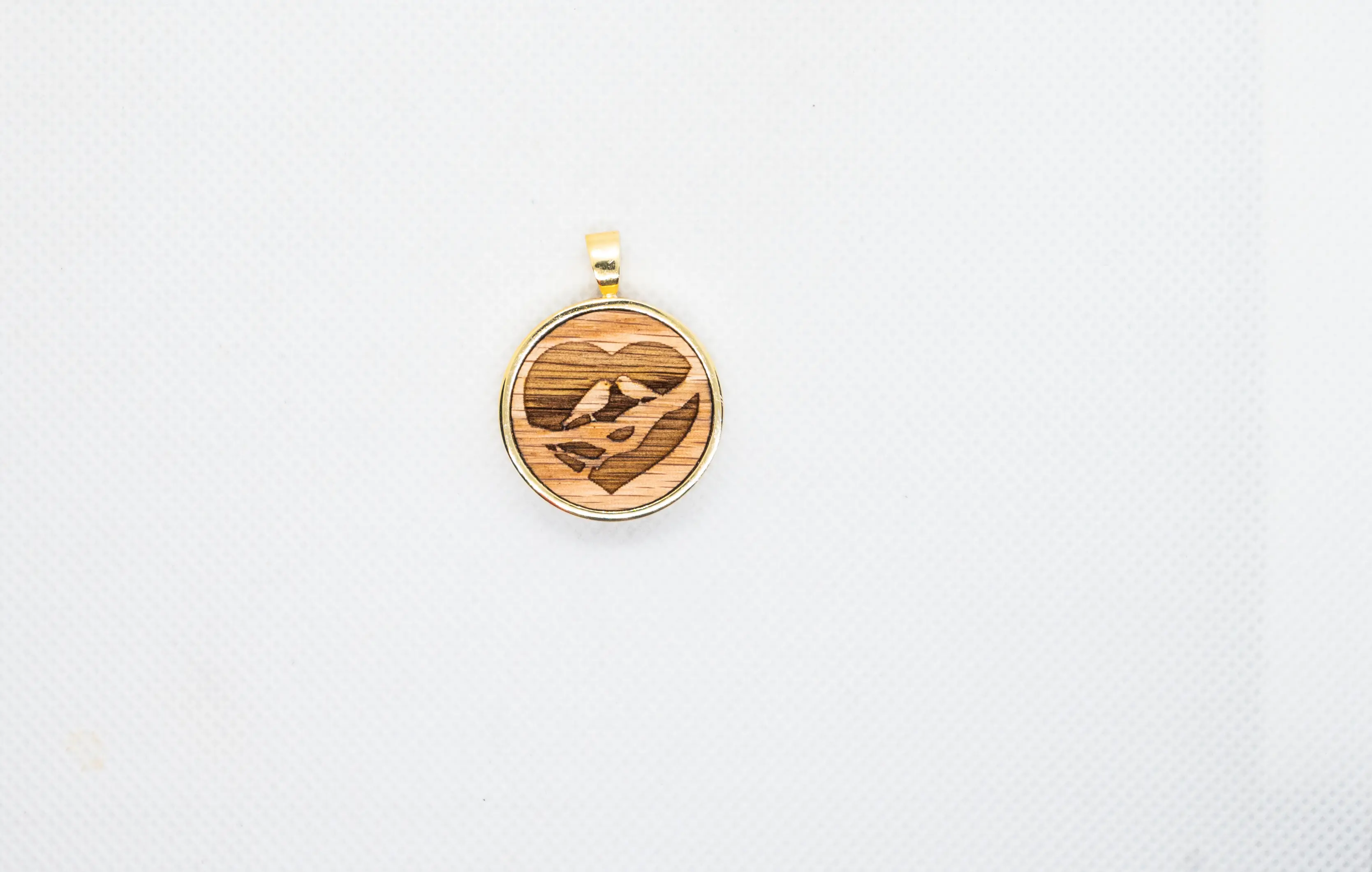 Lovebird II Wood Pendant