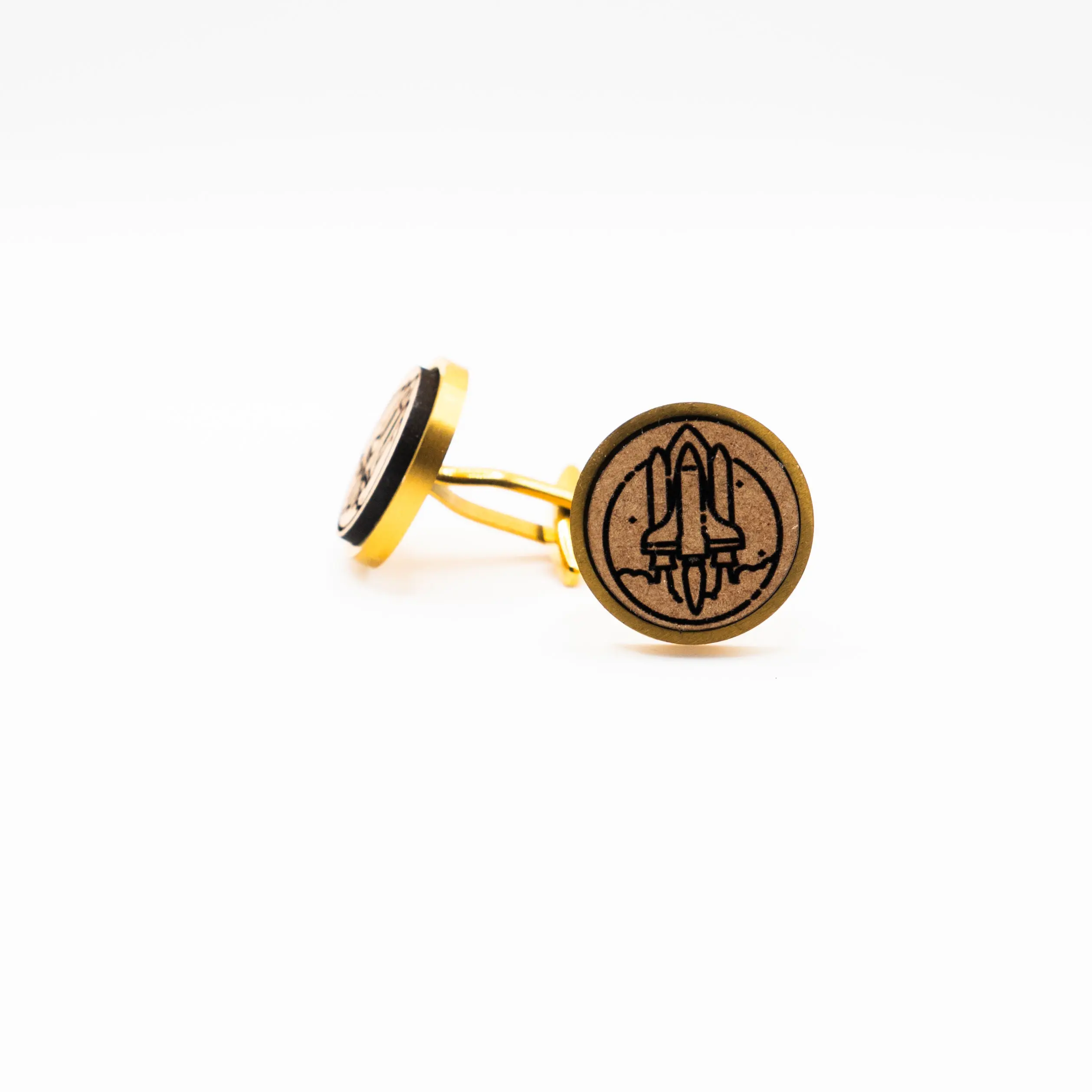 Nasa Space Shuttle Wooden Cufflinks
