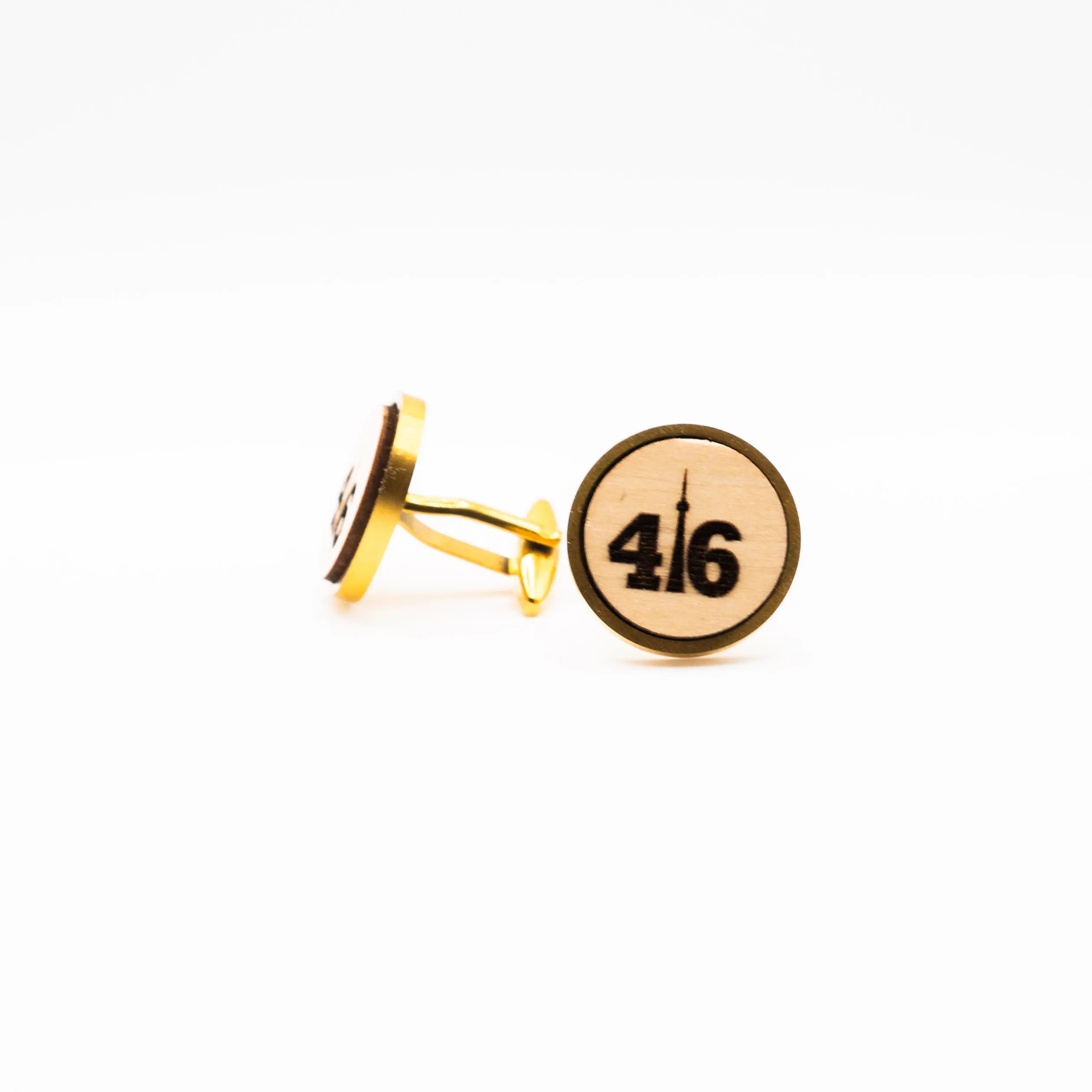 Toronto 416 Area Code  Wooden Cufflinks