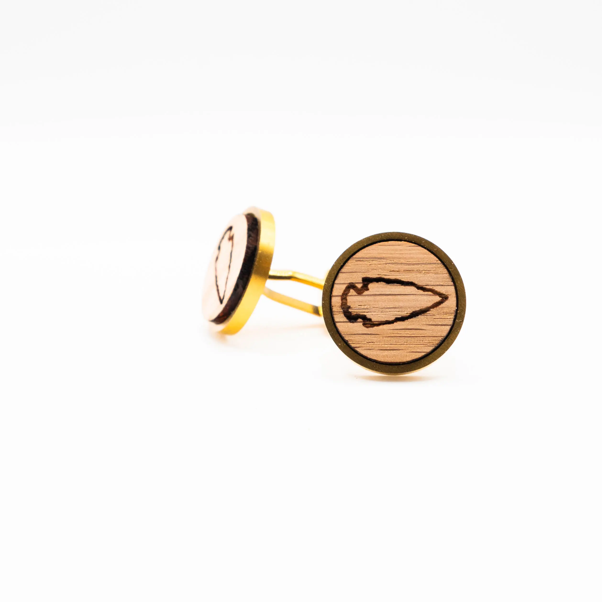 Stone ArrowHead Wooden Cufflinks