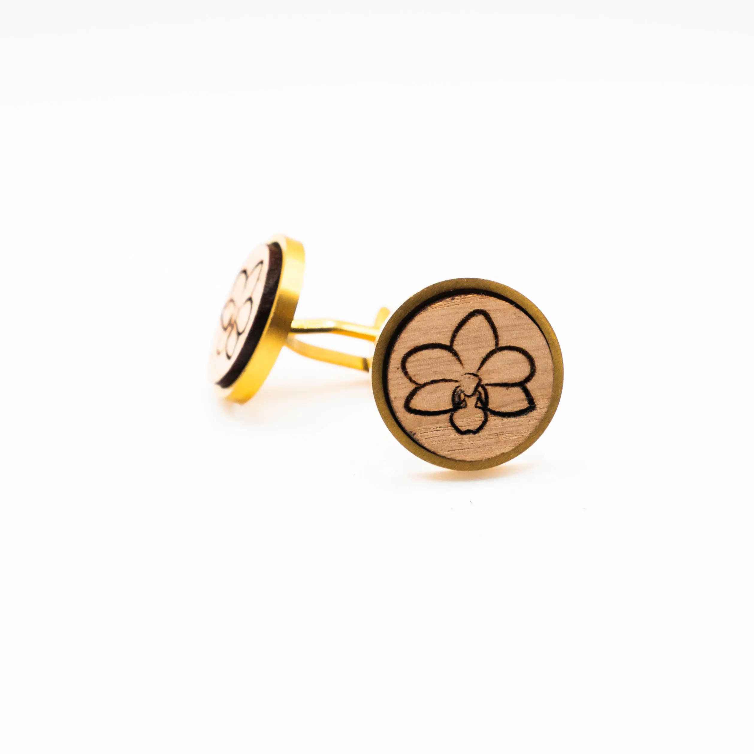 Orchids Wooden Cufflinks