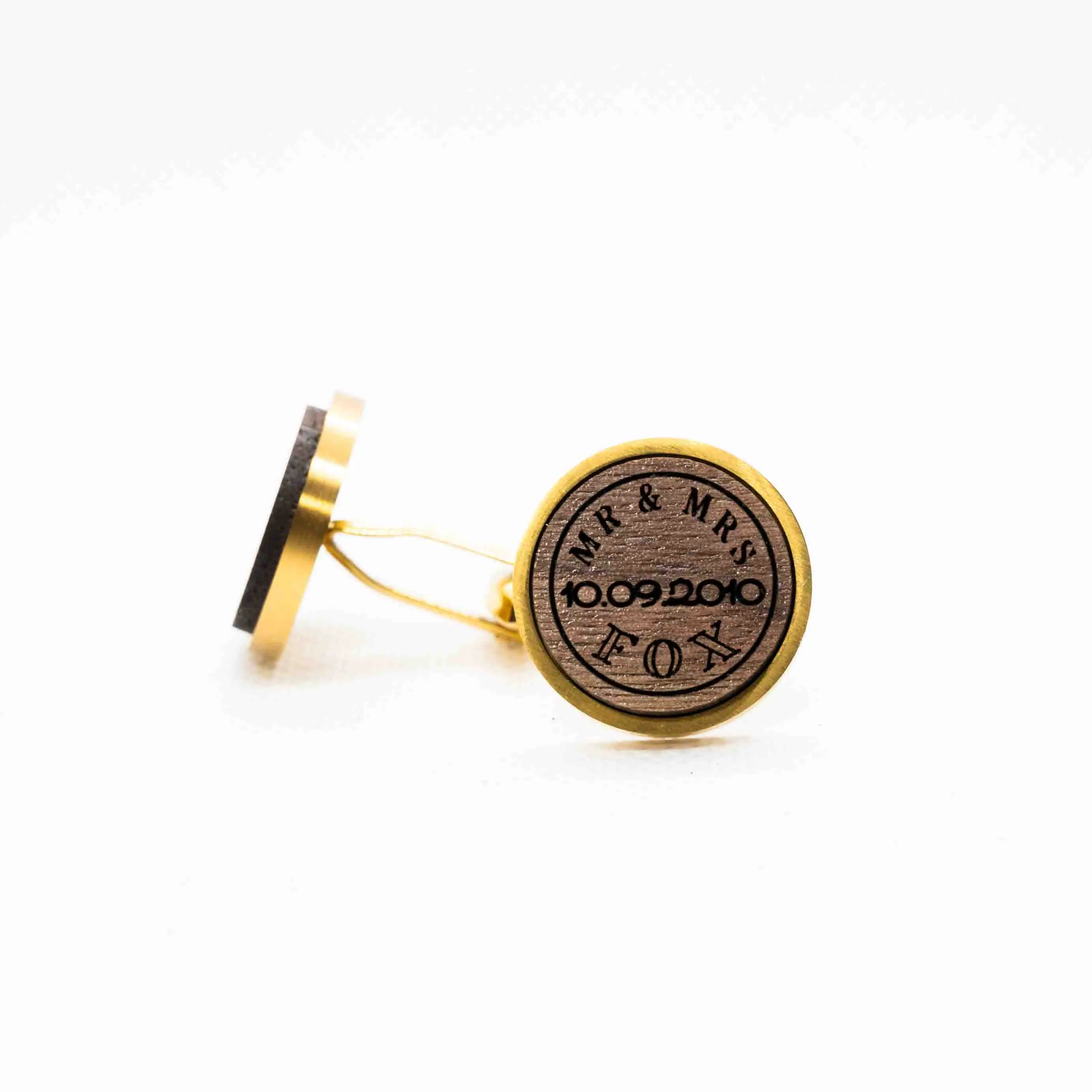 Custom Family Mr and Mrs Wooden Cufflinks