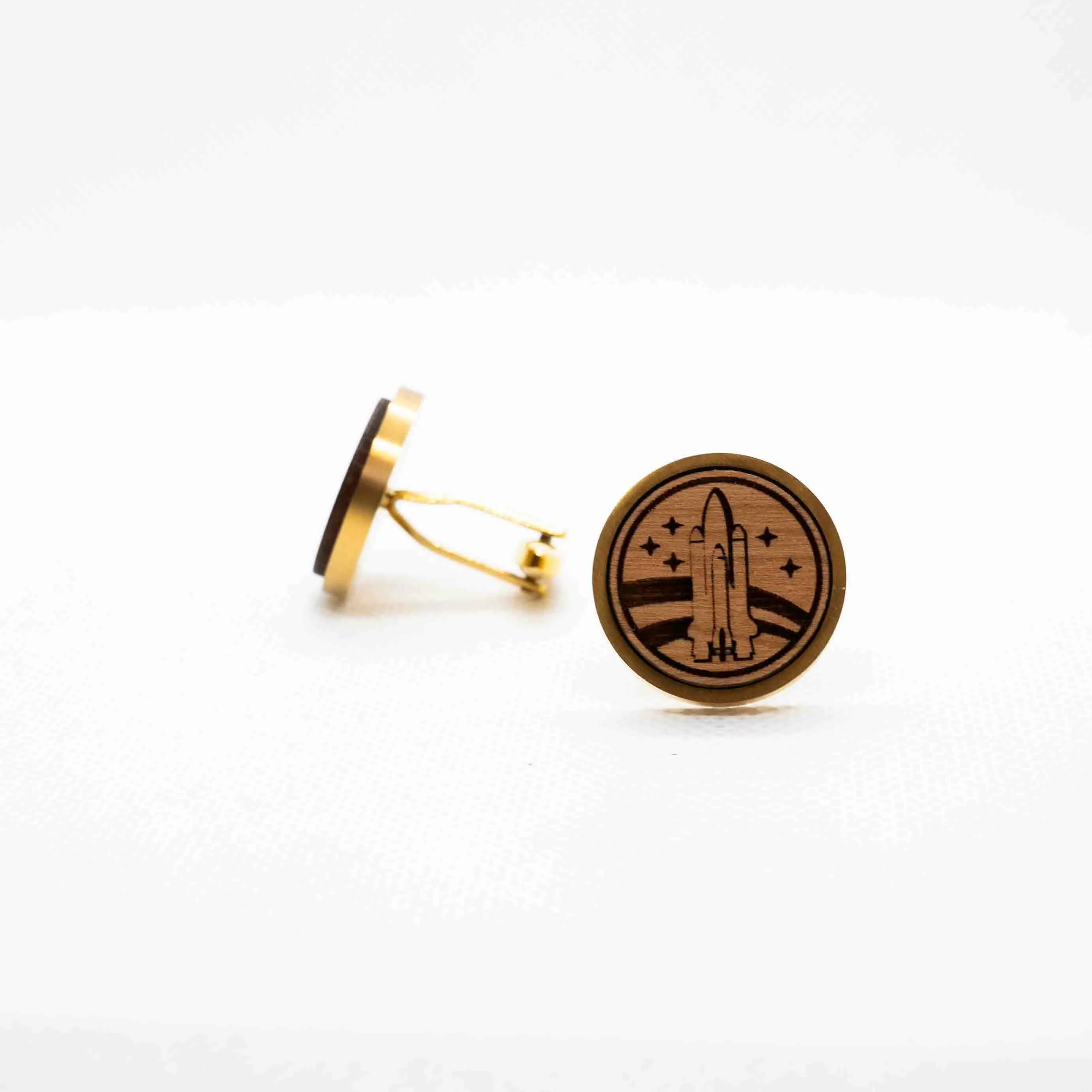 Nasa Space Shuttle Wooden Cufflinks