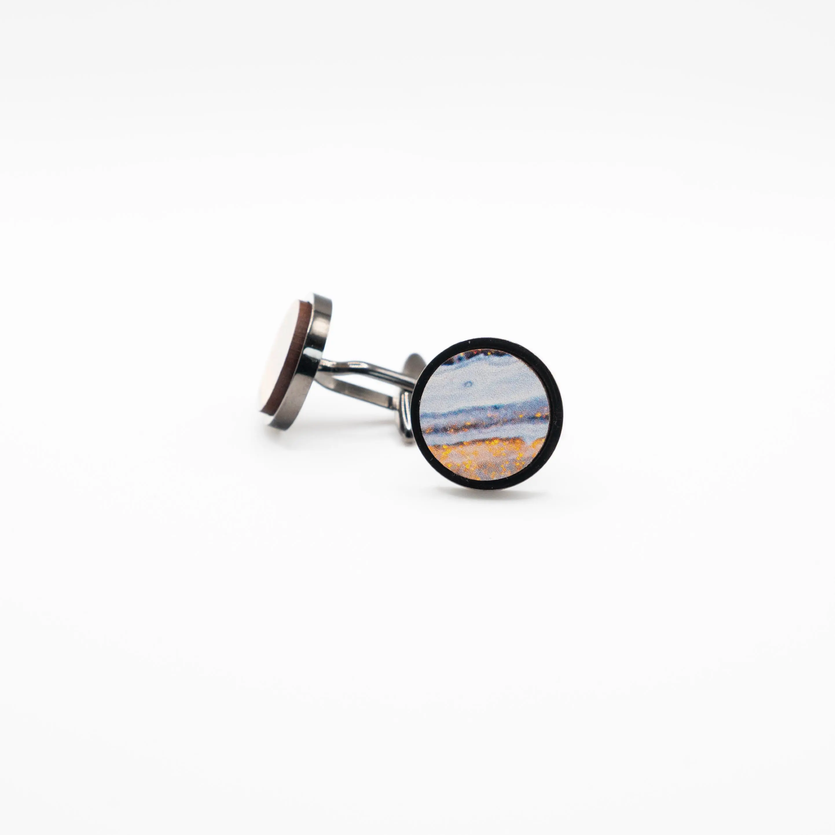 Blue and Gold Swirl colours Cufflink