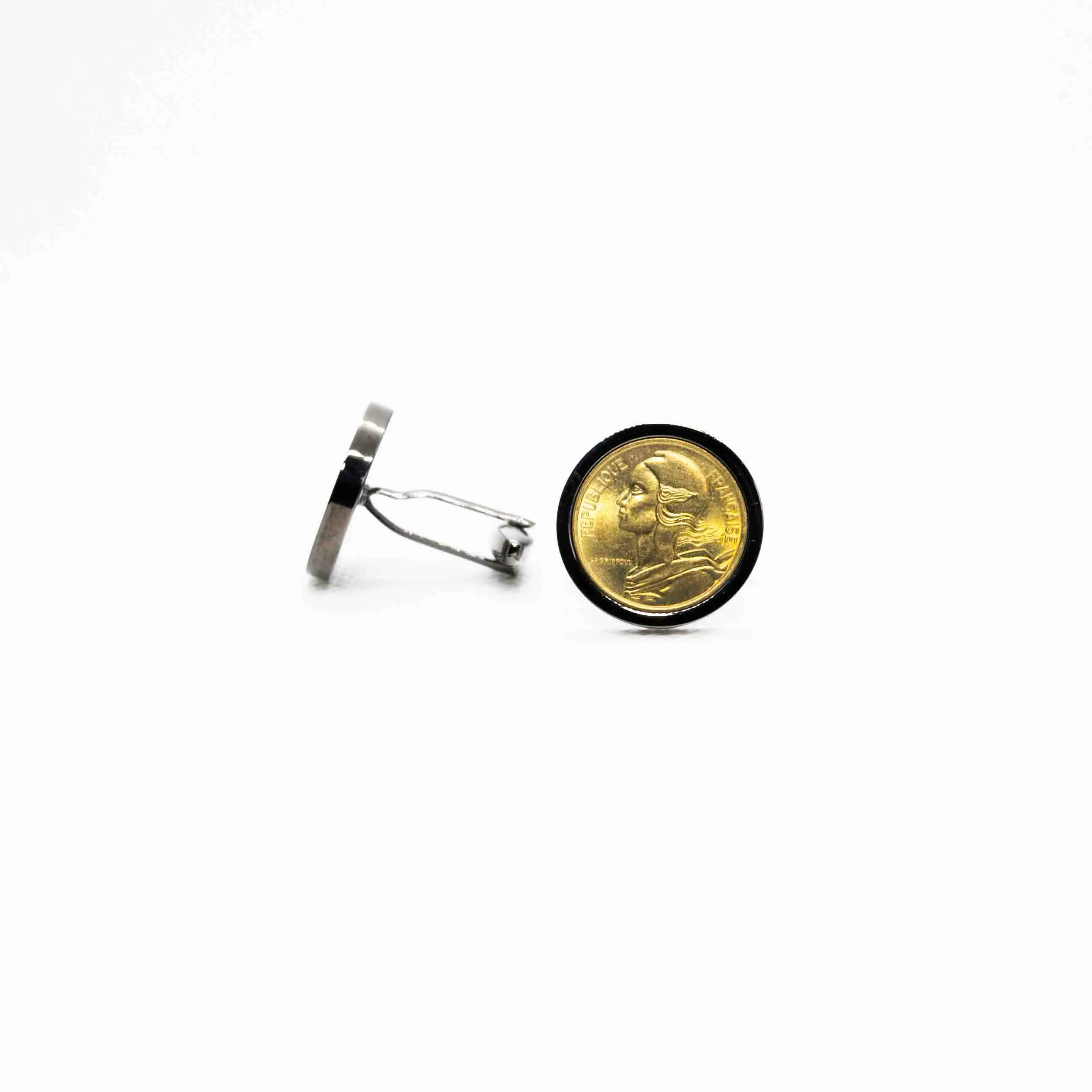 France 5 Centimes Coin Cufflink