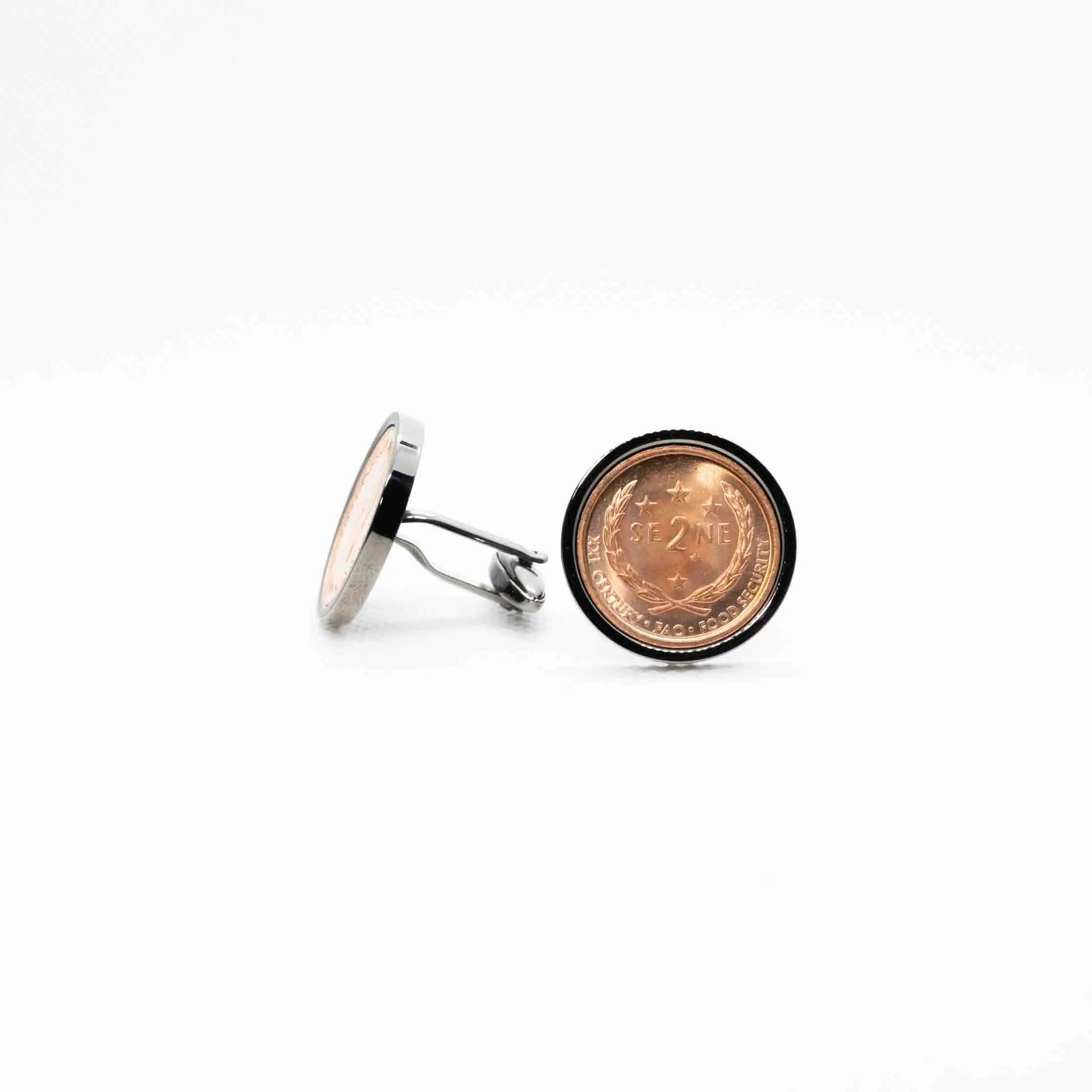 Samoa 2 Sene FAO Coin Cufflinks