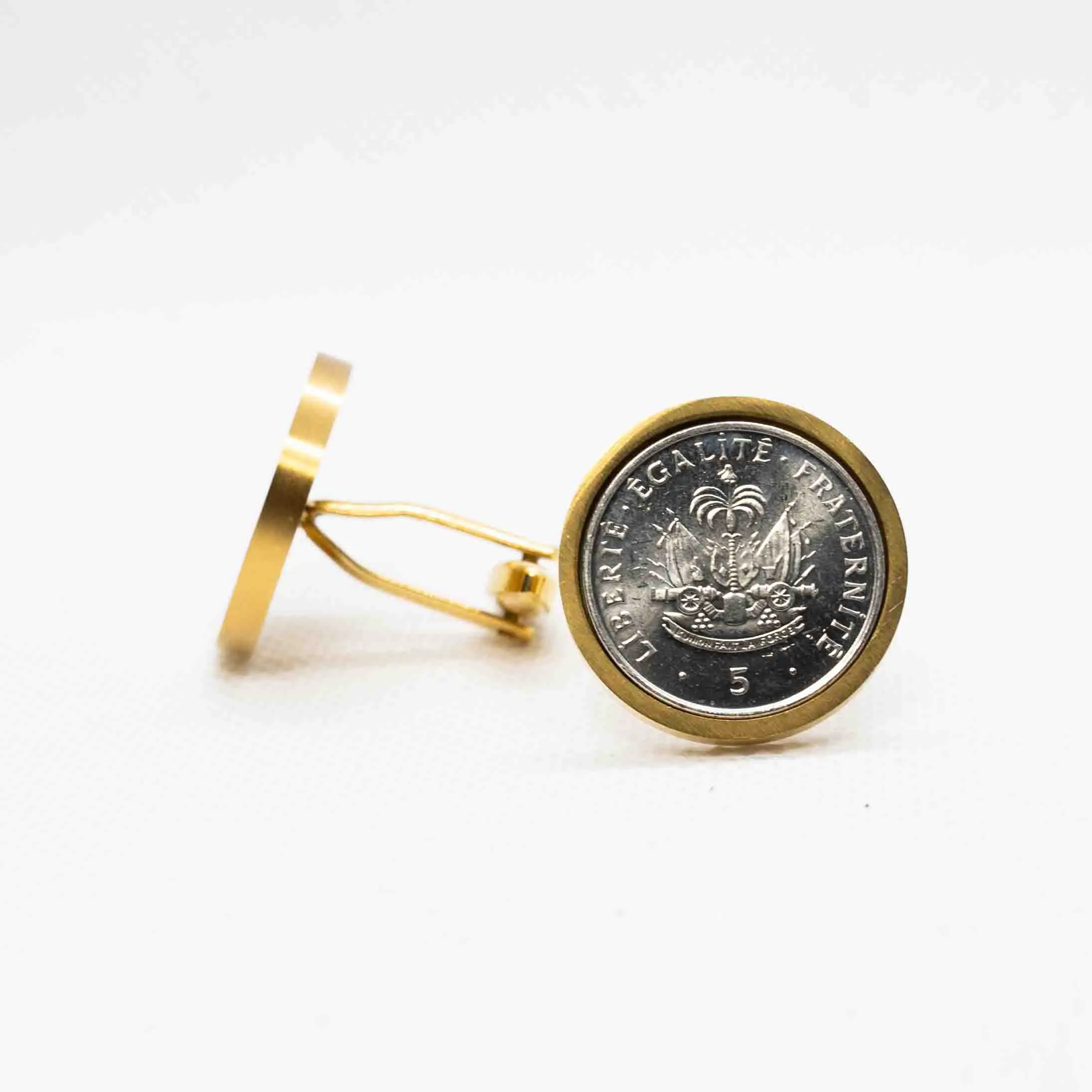 Haiti 5 Centimes Coin Cufflinks
