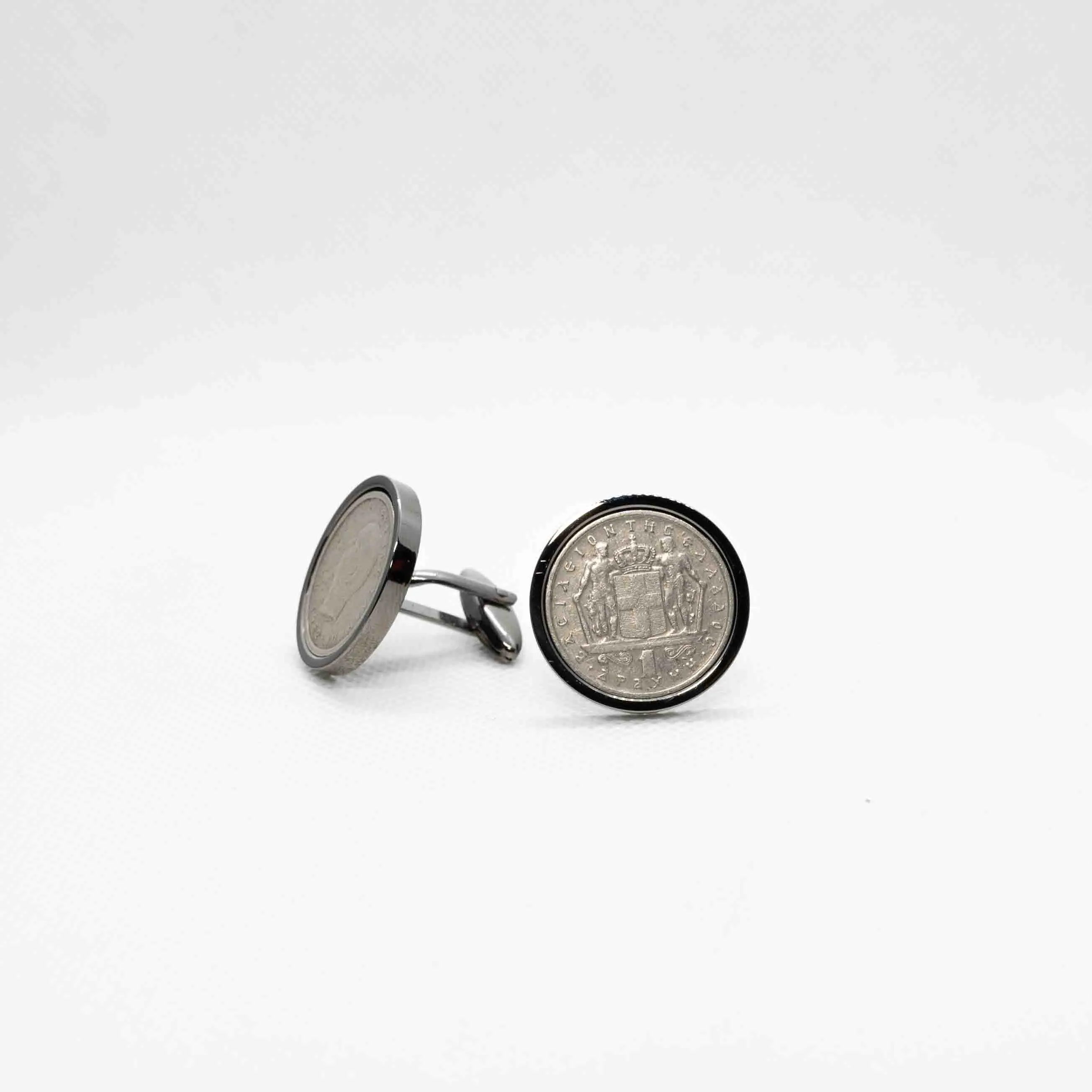 Greece 1 Drachmai Constantine II Cufflinks