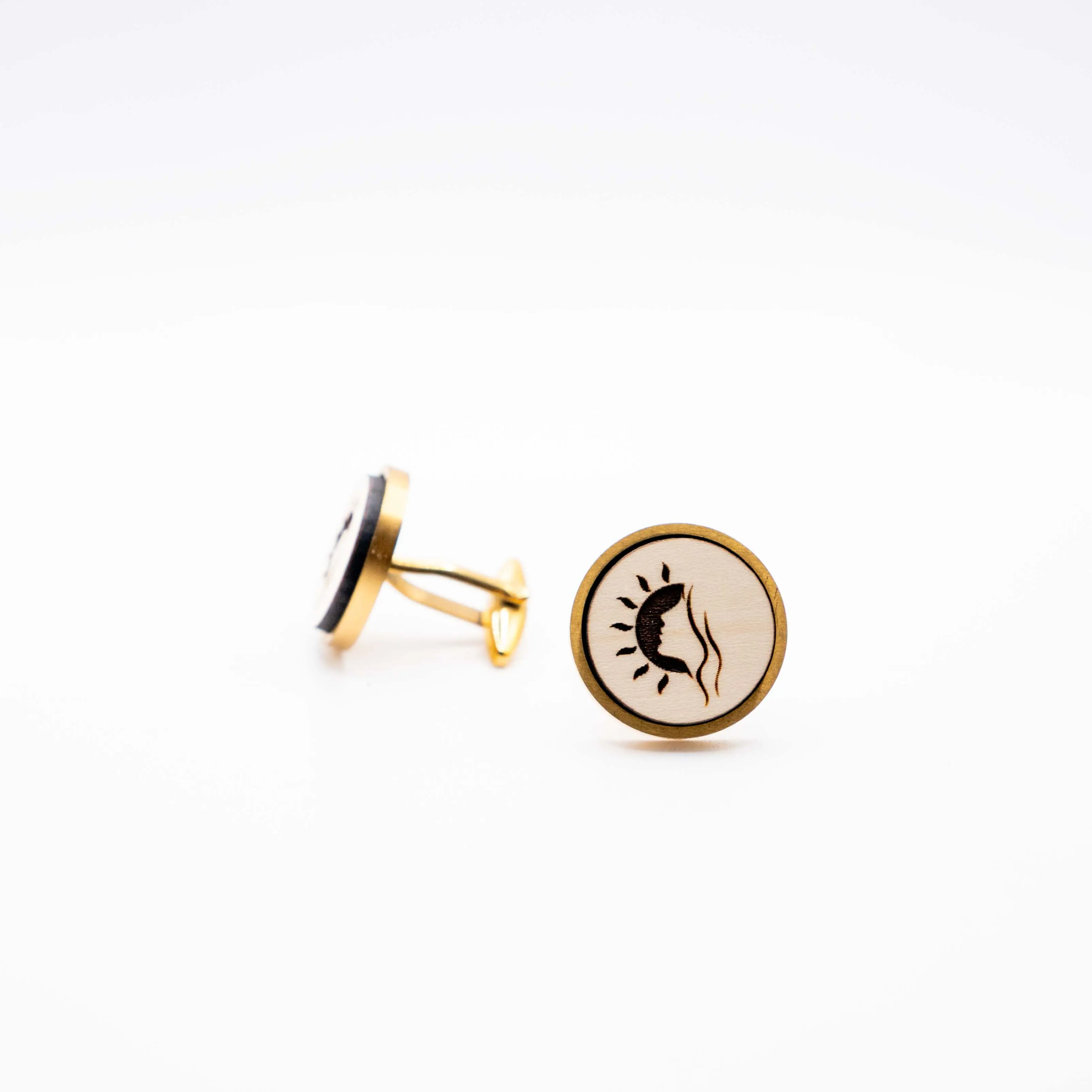 Woman Face in the Sun Cufflink