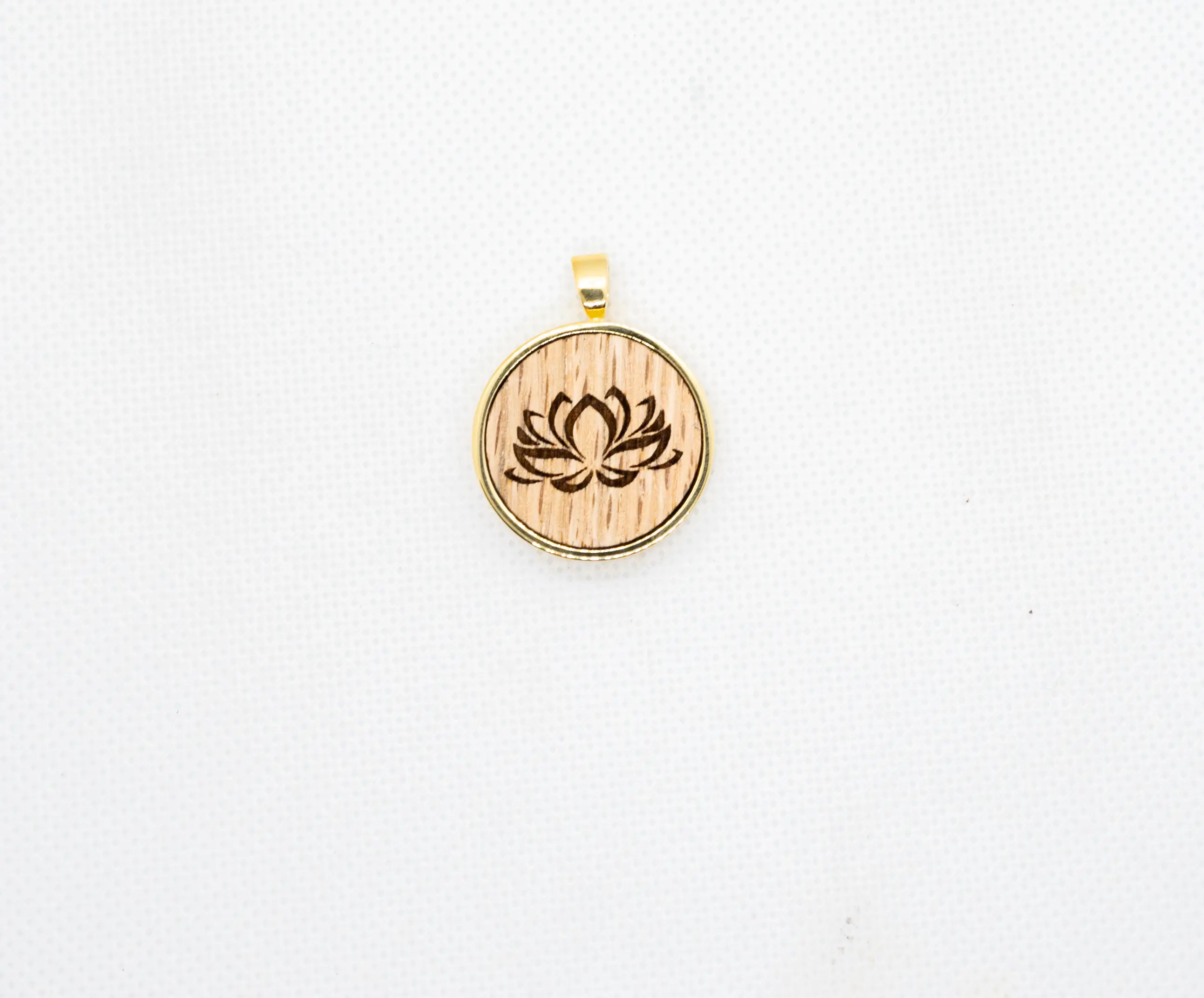 Lotus Nelumbo Nucifera Wood Pendant