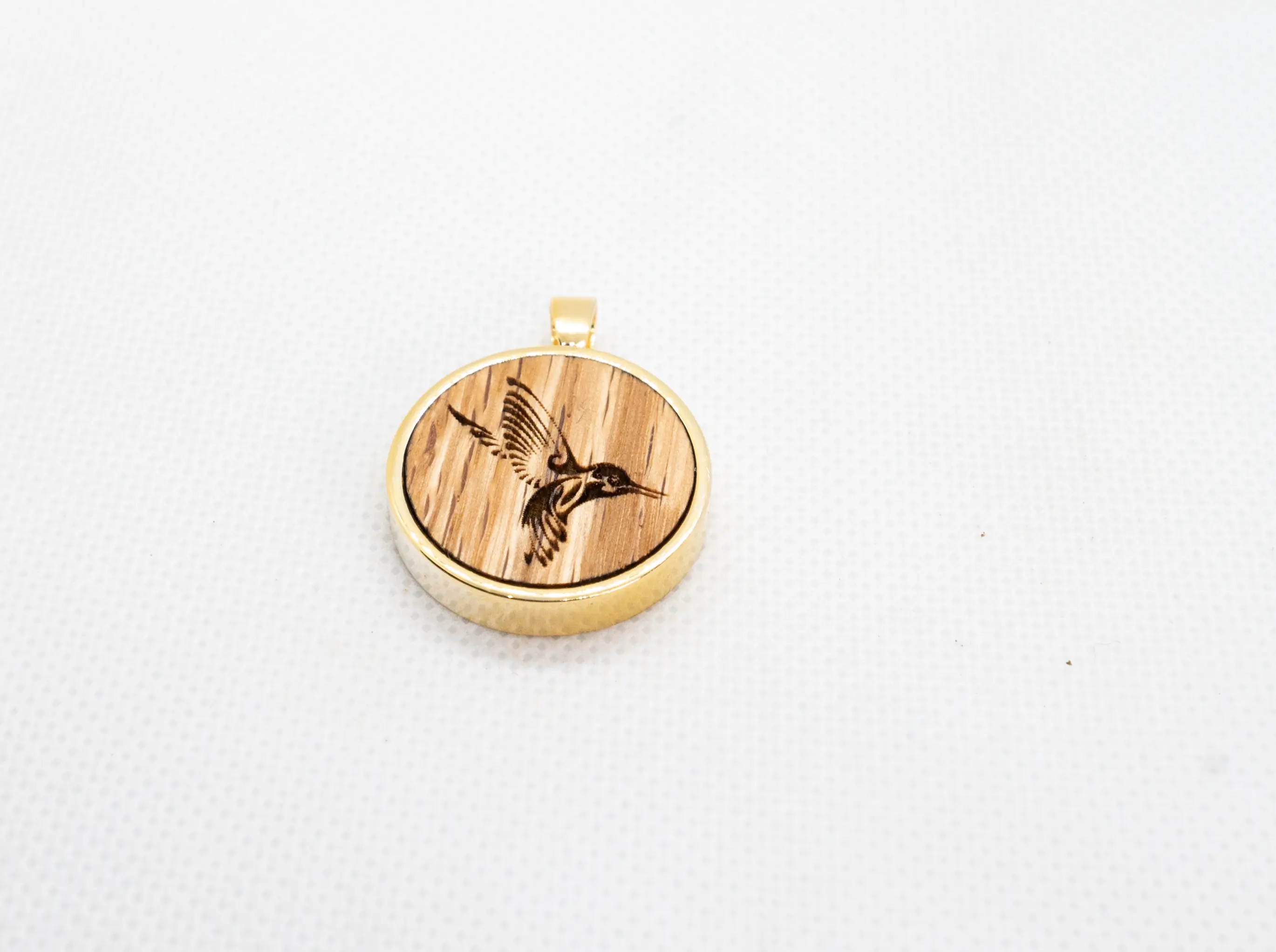 Hummingbirds Wood Pendant