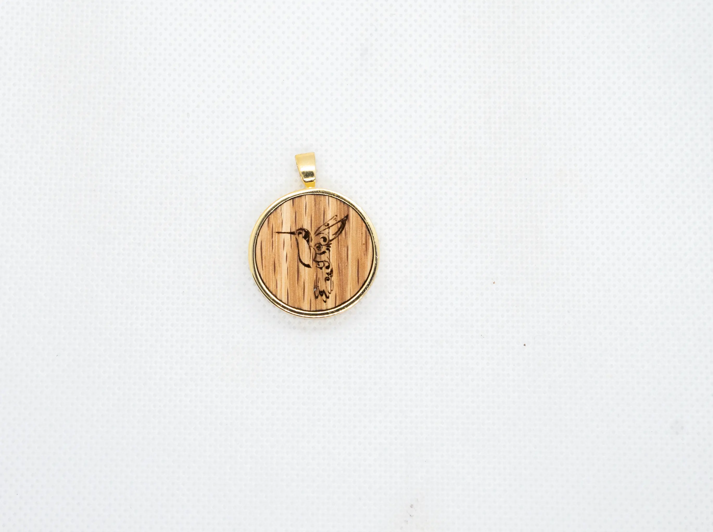 Hummingbird III Wood Pendant