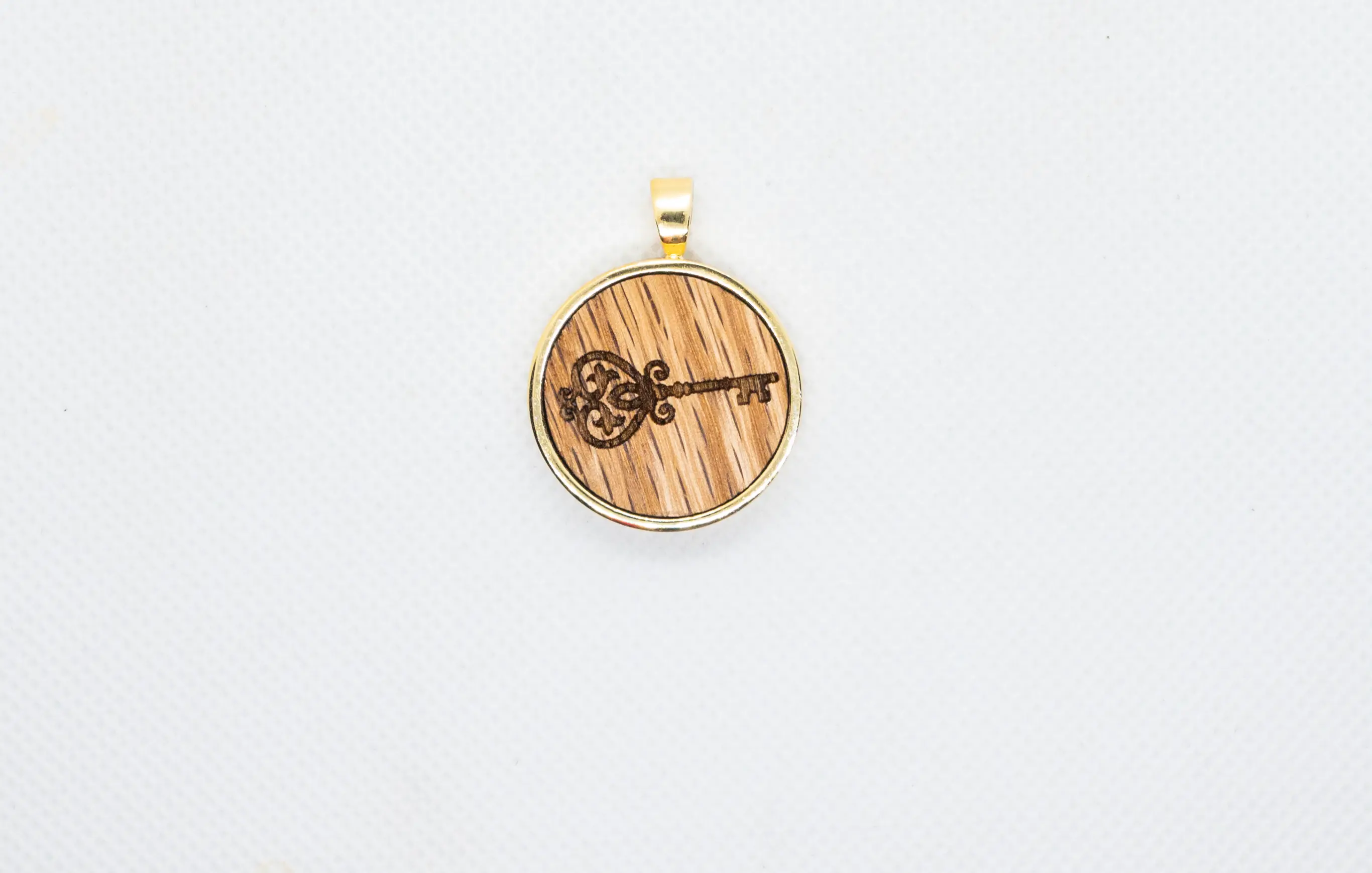 Antique Key Wood Pendant