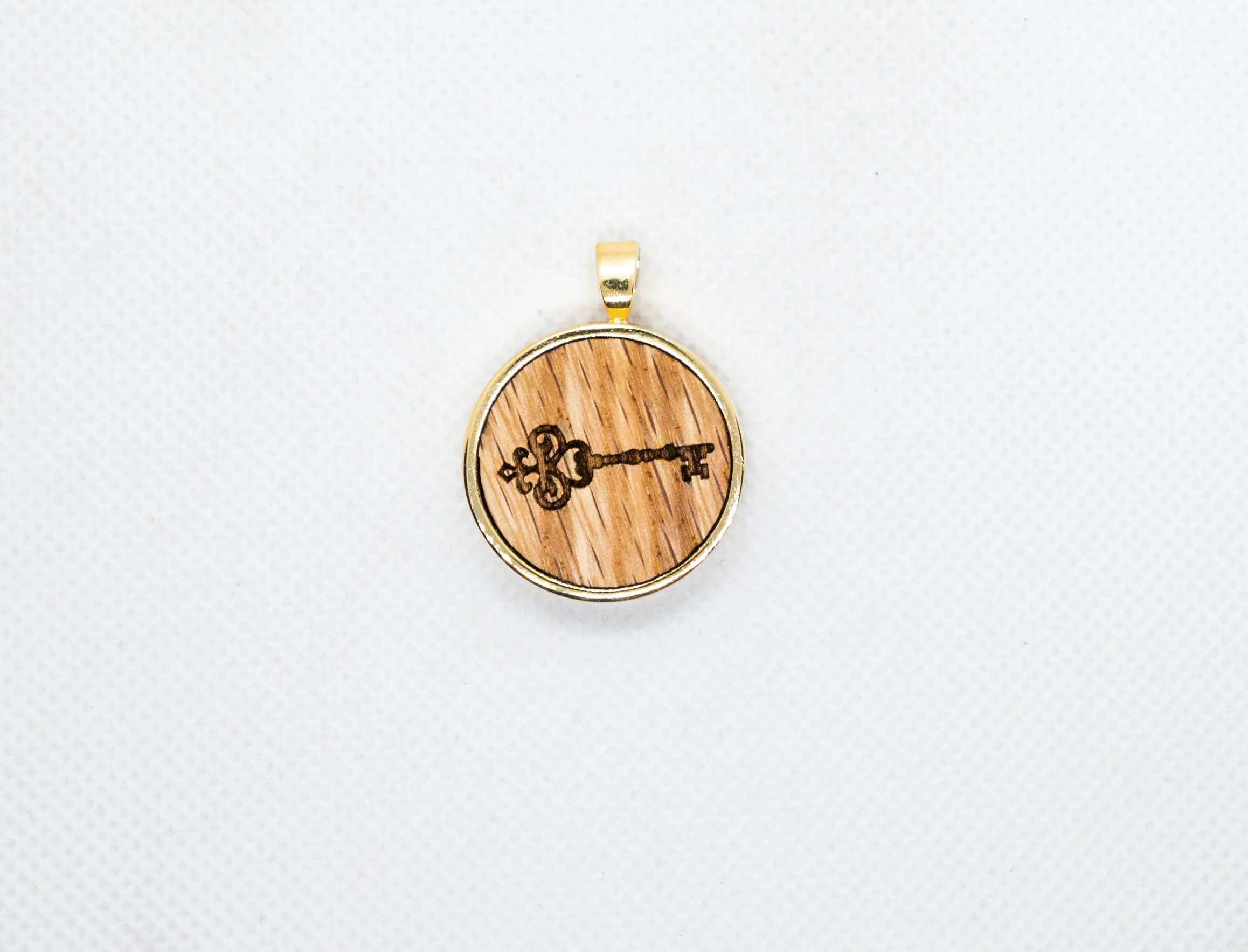 Antique Key II Wood Pendant