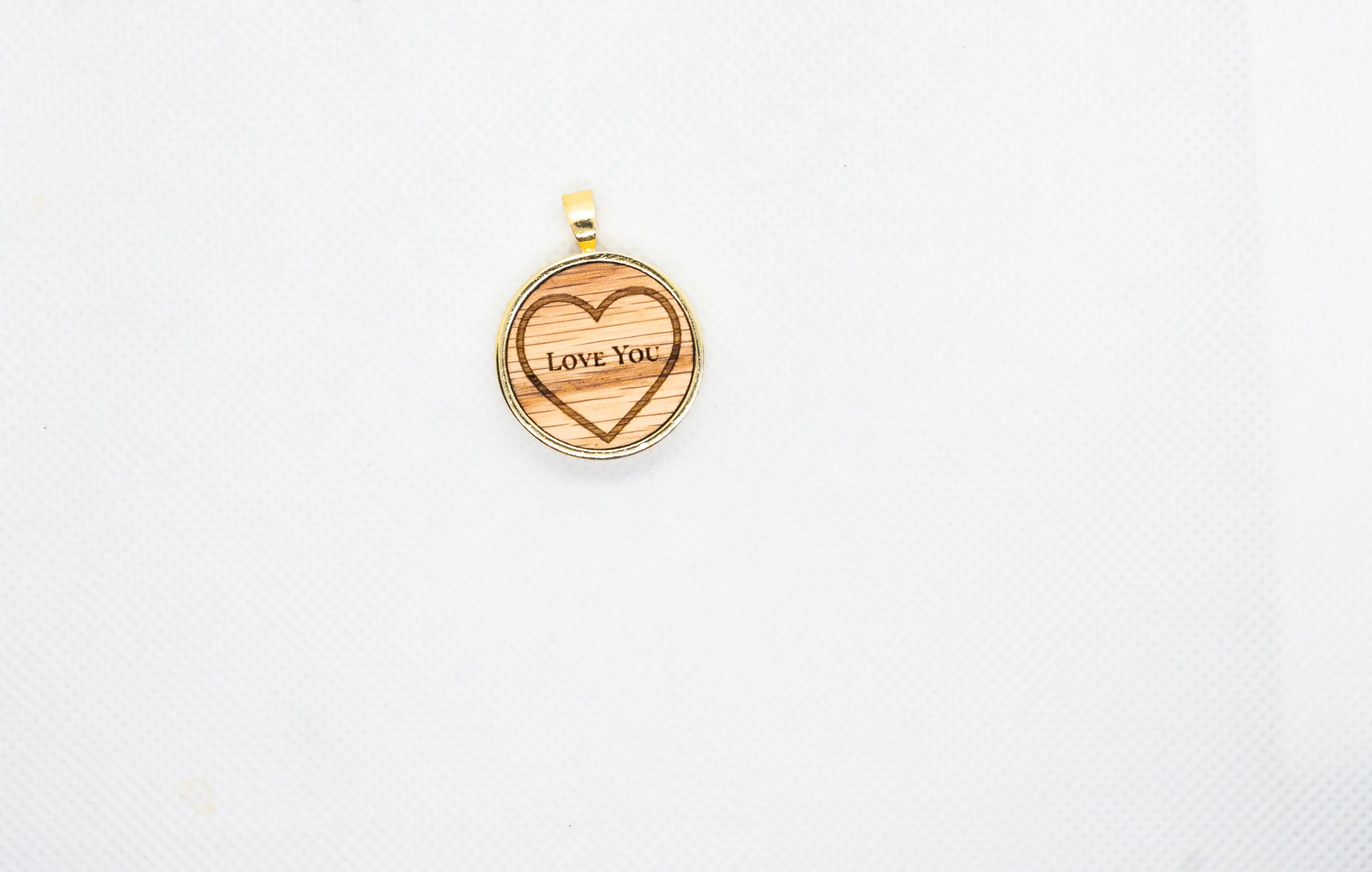 Love You Wood Pendant