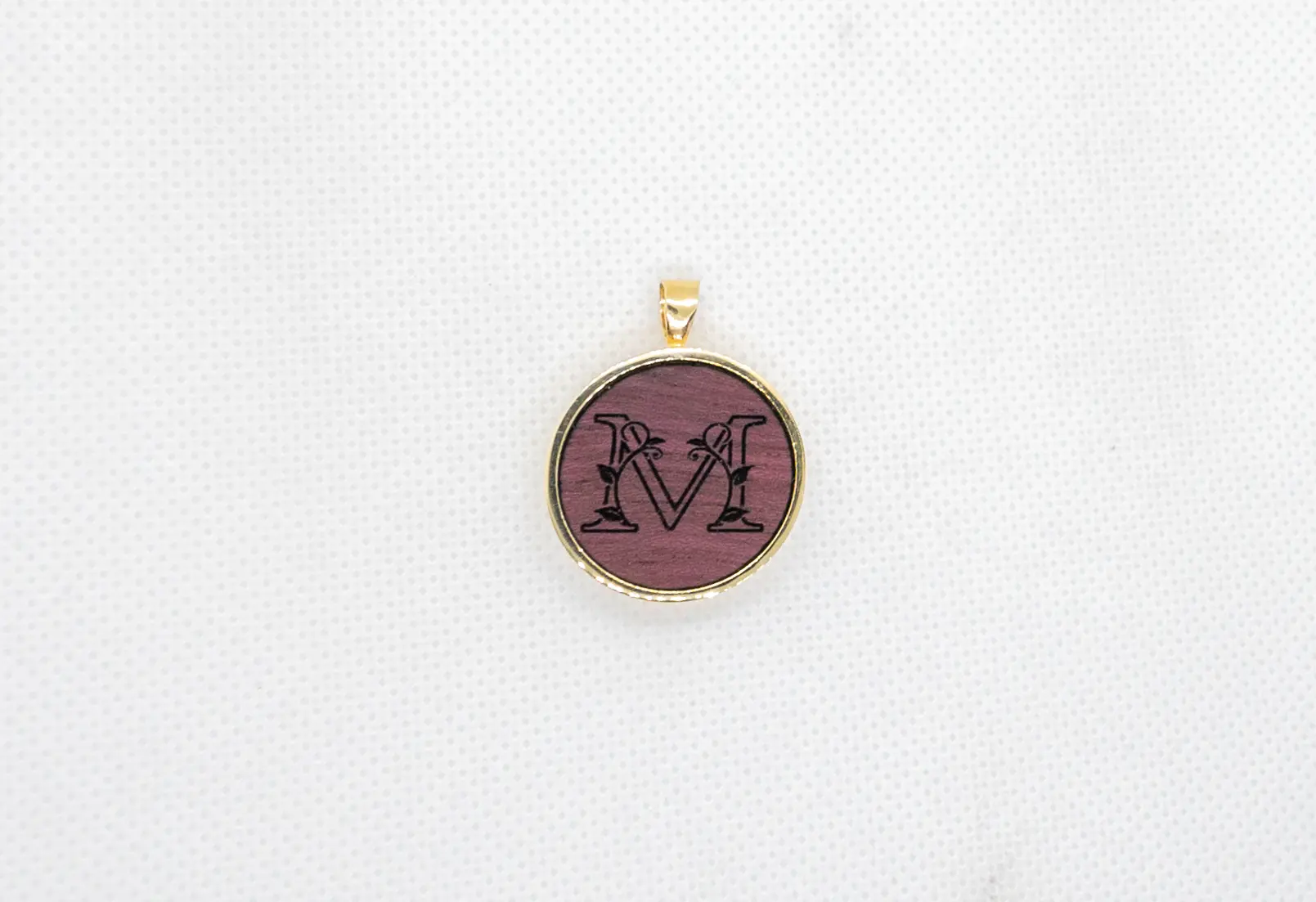 Floral Letter II Wood Pendant