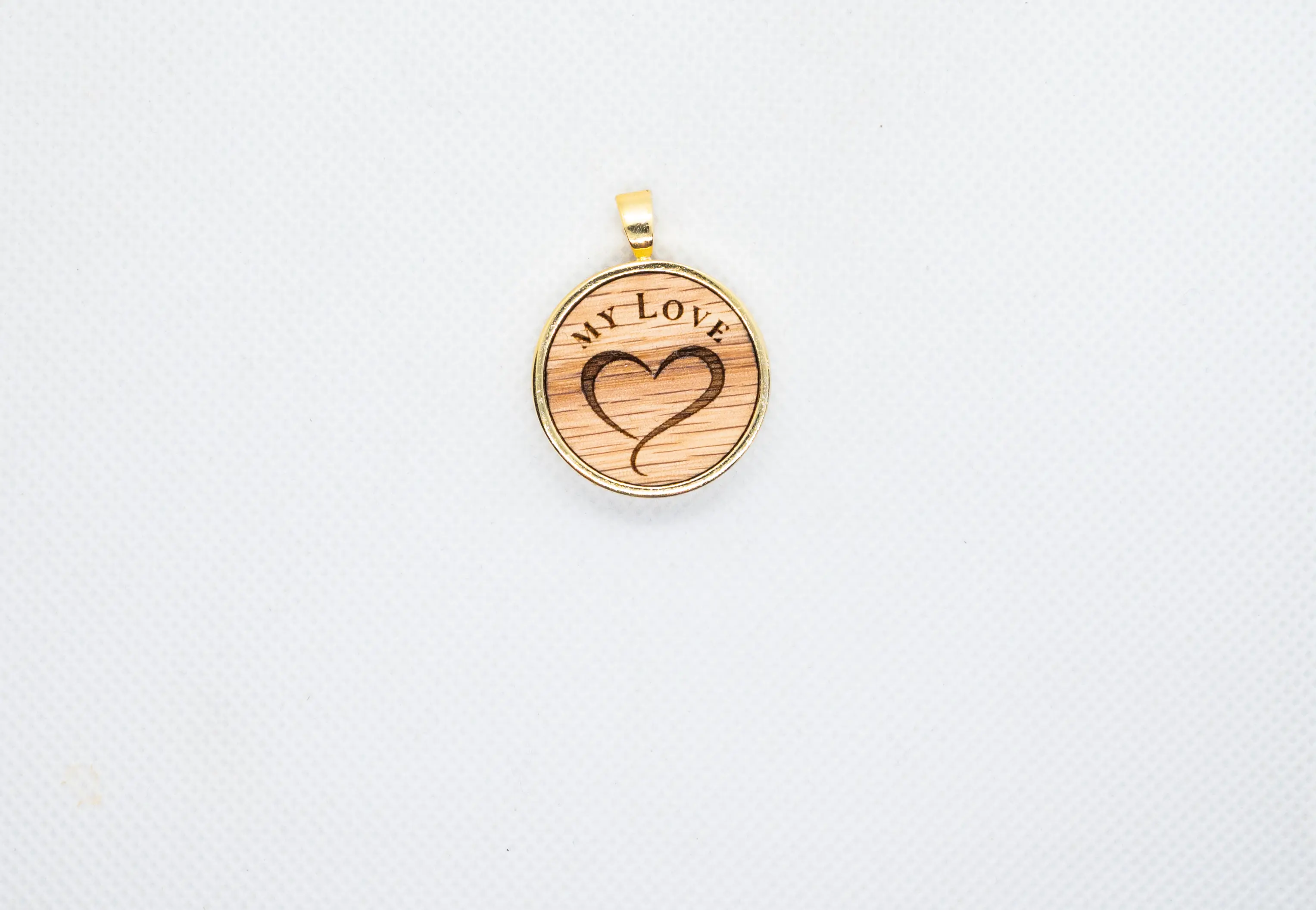 My Love  Wood Pendant