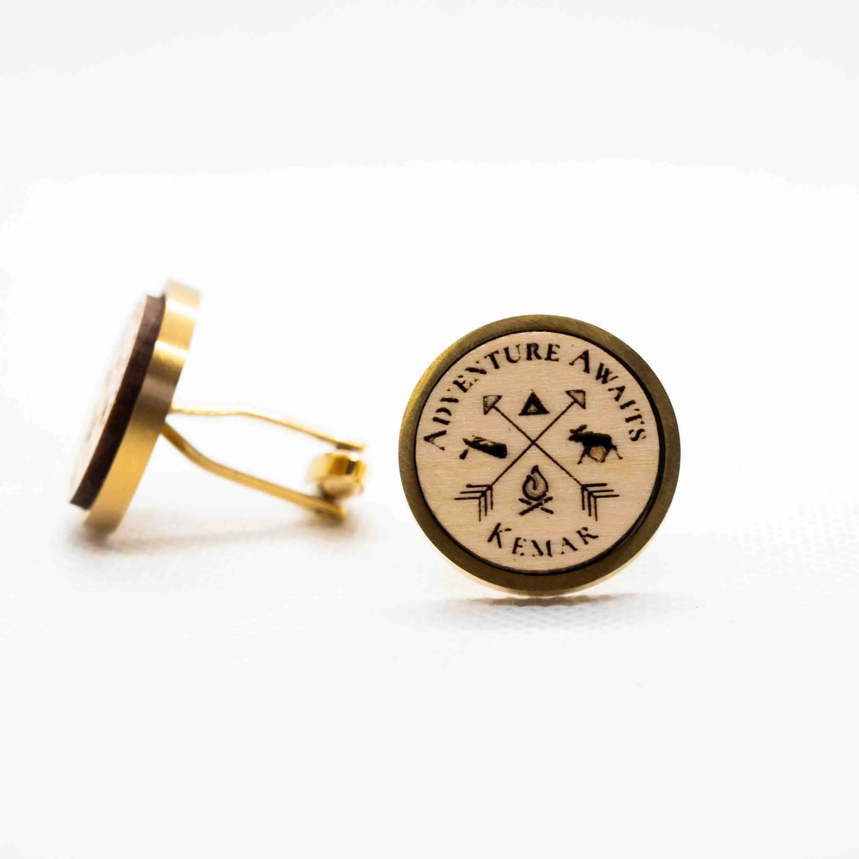 Custom Adventure Awaits Wooden Cufflinks