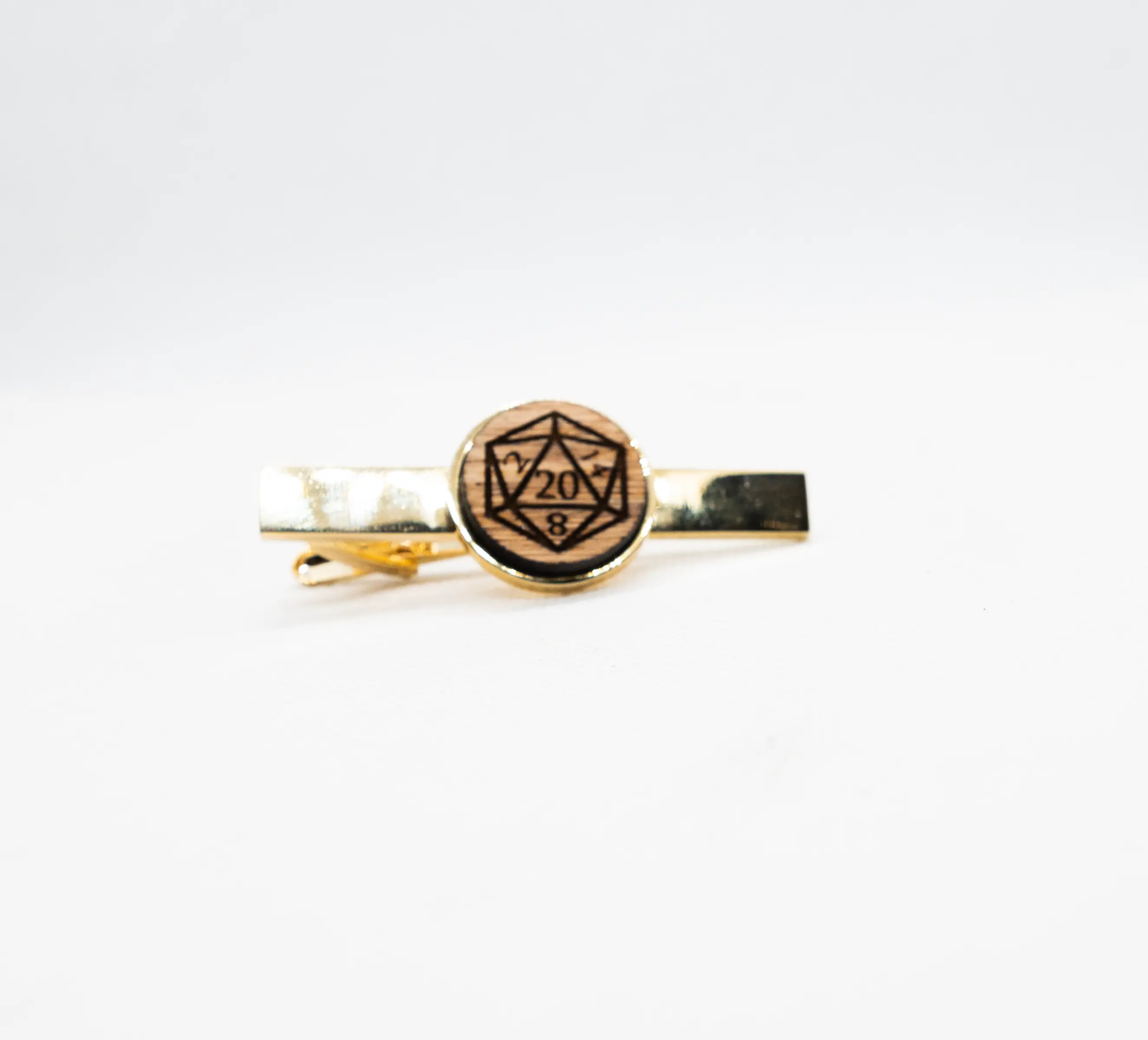 D20 Wooden Dice Tie Clips