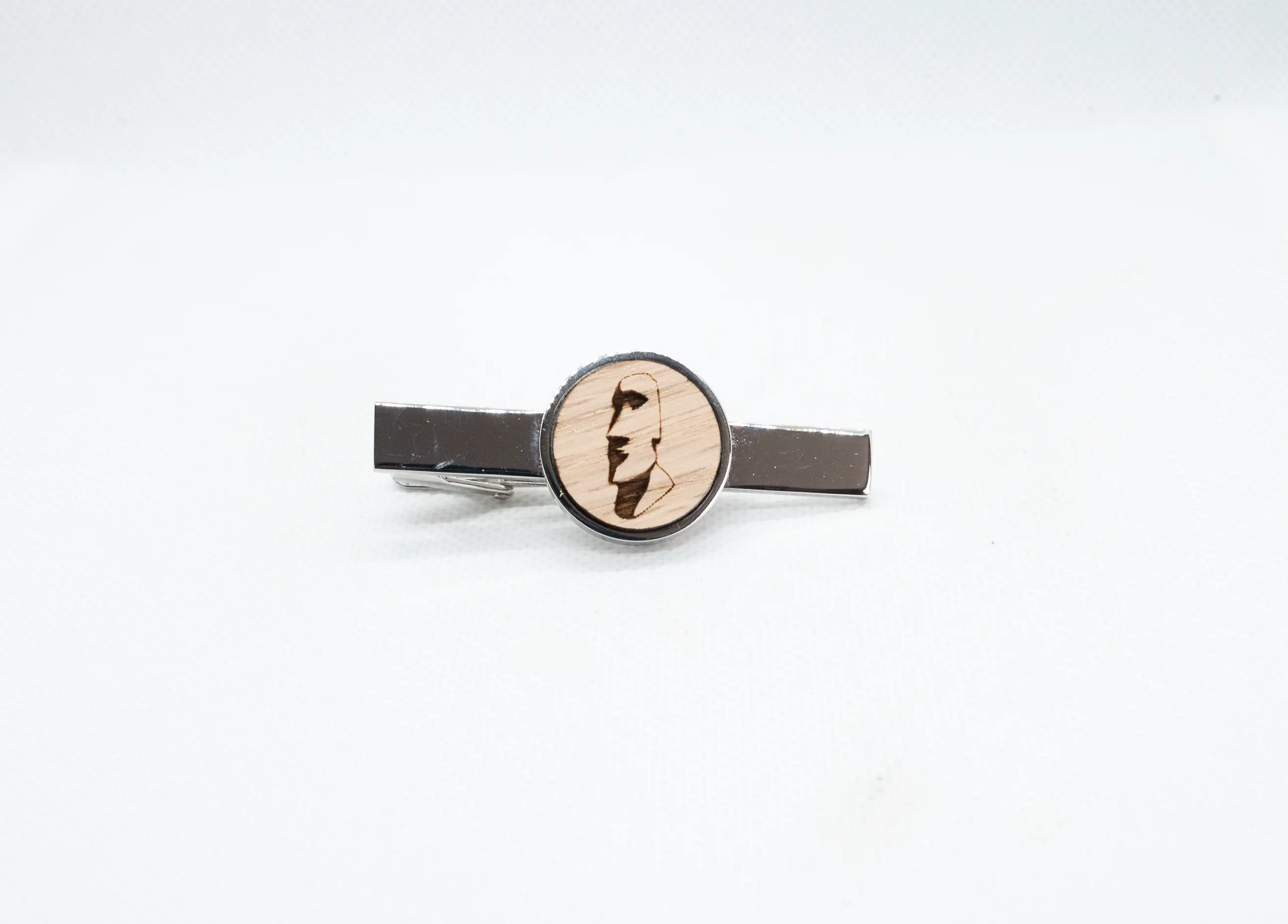 Moai Easter Island Wood Tie Clips