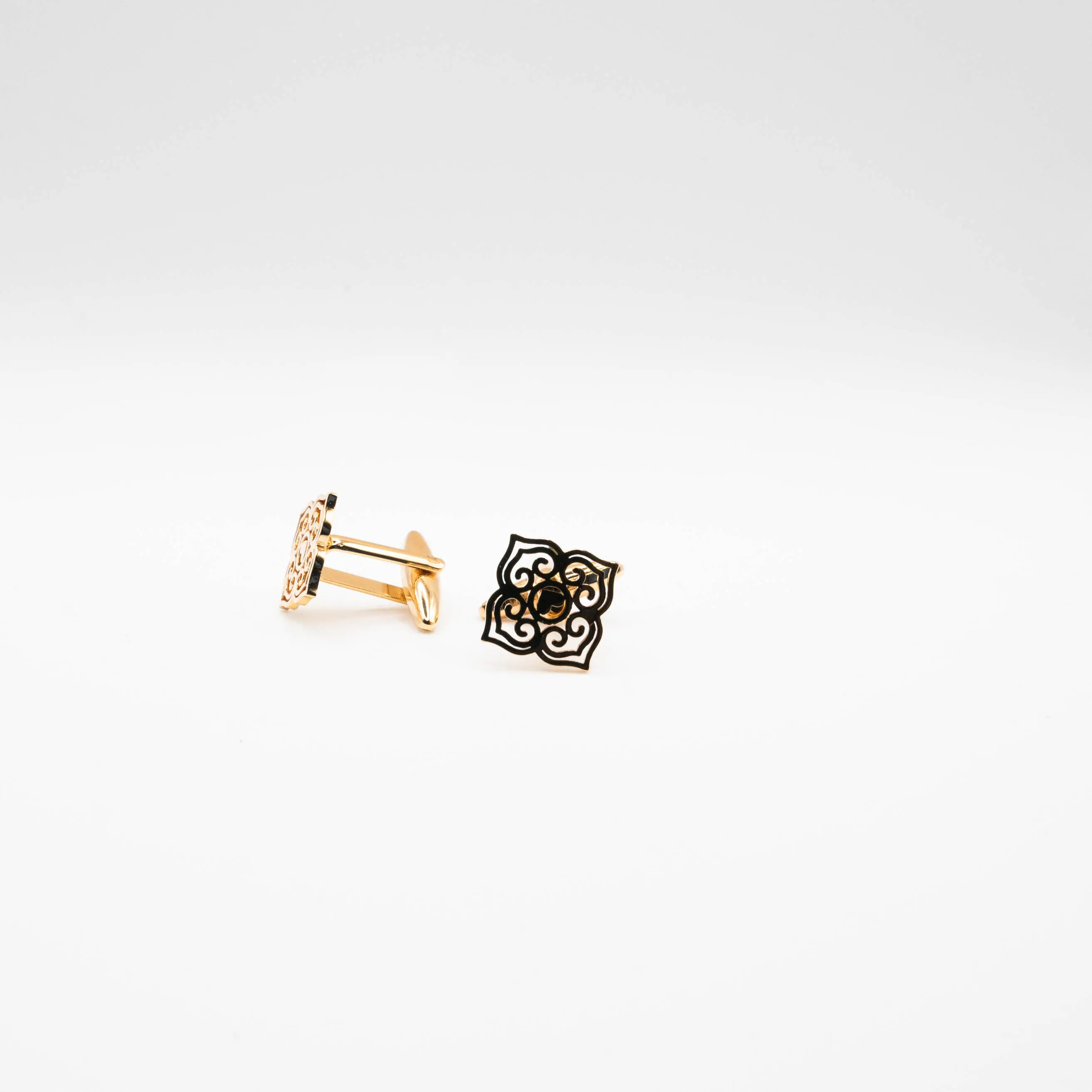 Gold Colour Lotus Flower Cufflinks