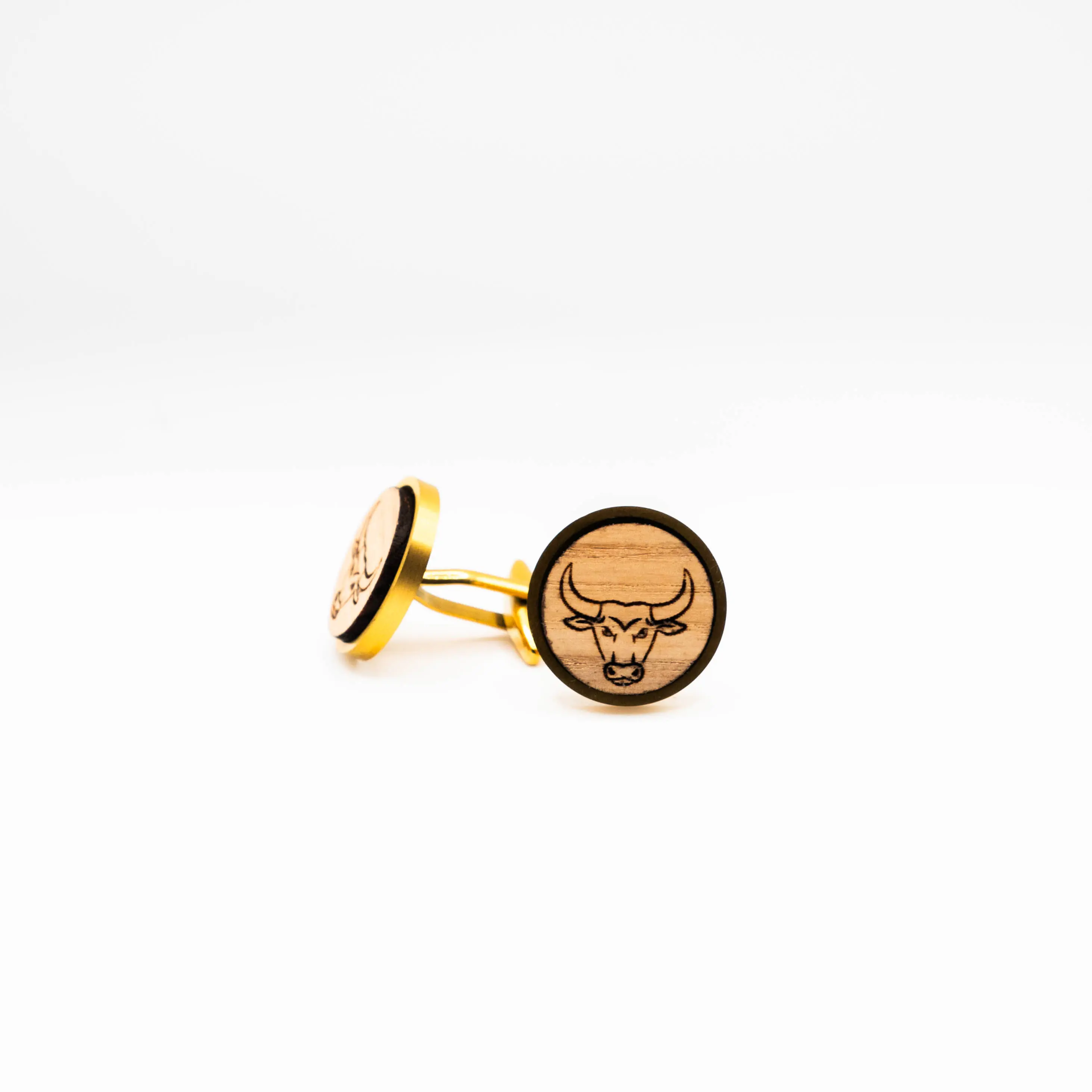 Bull Head Wooden Cufflinks