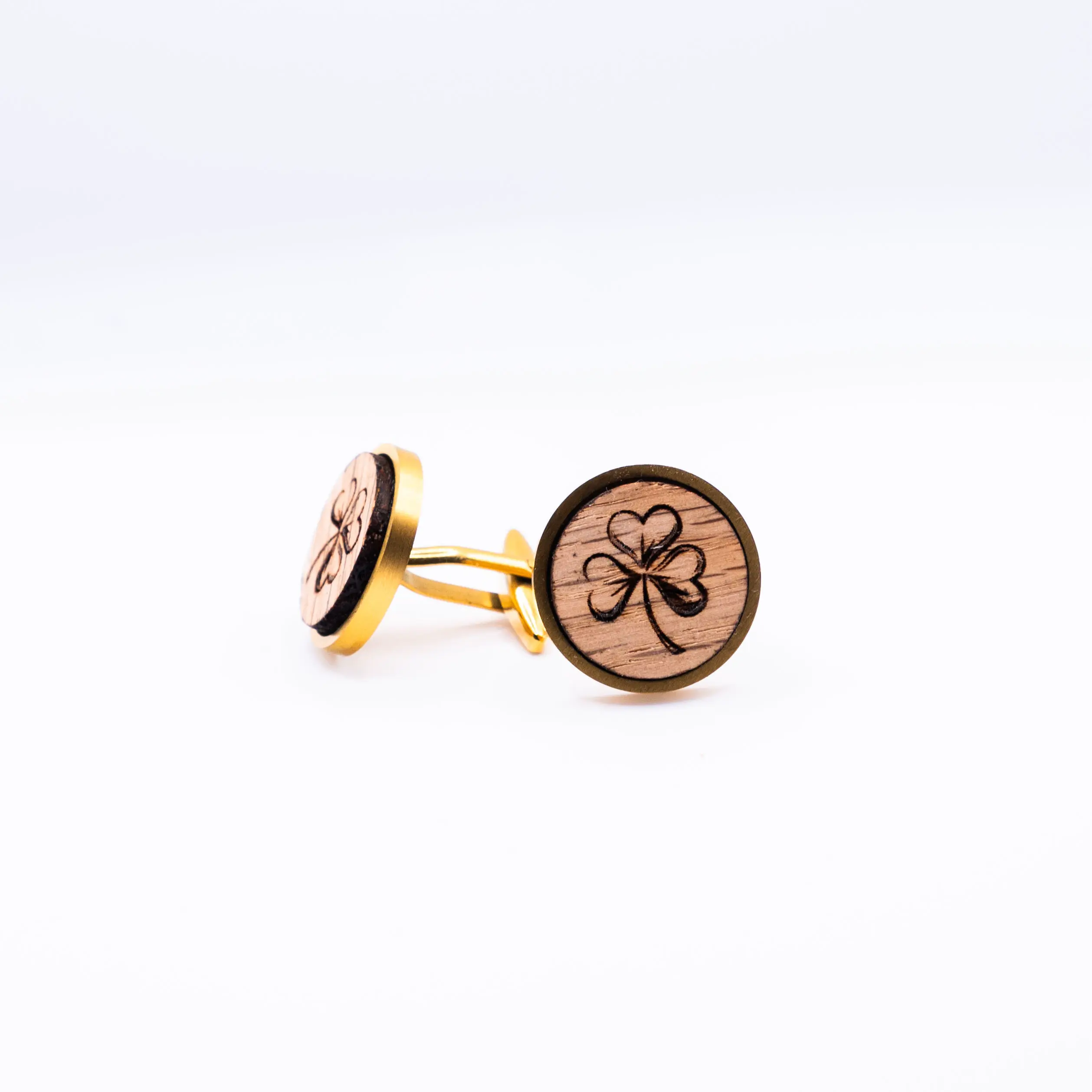 Clover Flower Wooden Cufflink