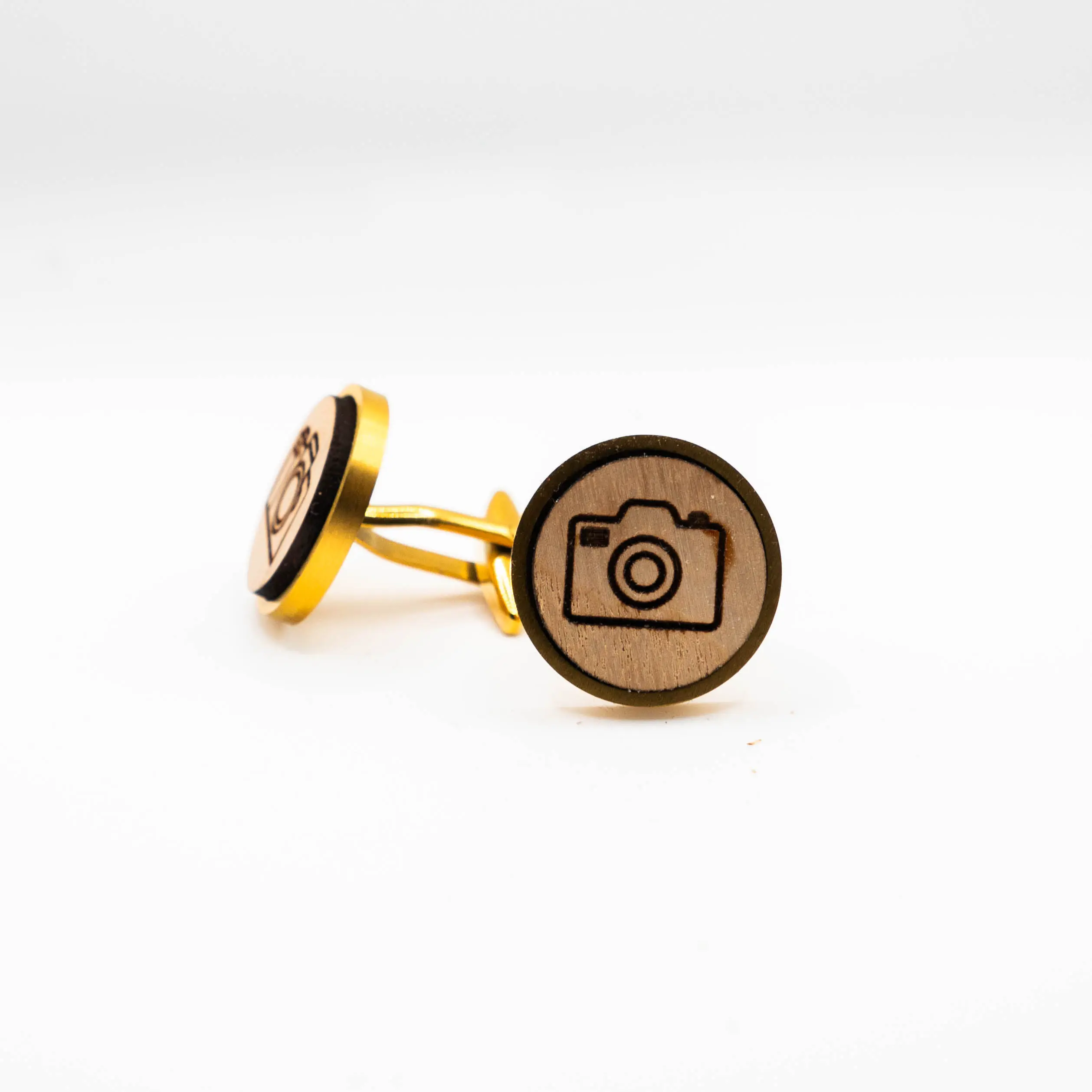 Camera Outlines  Wooden Cufflinks