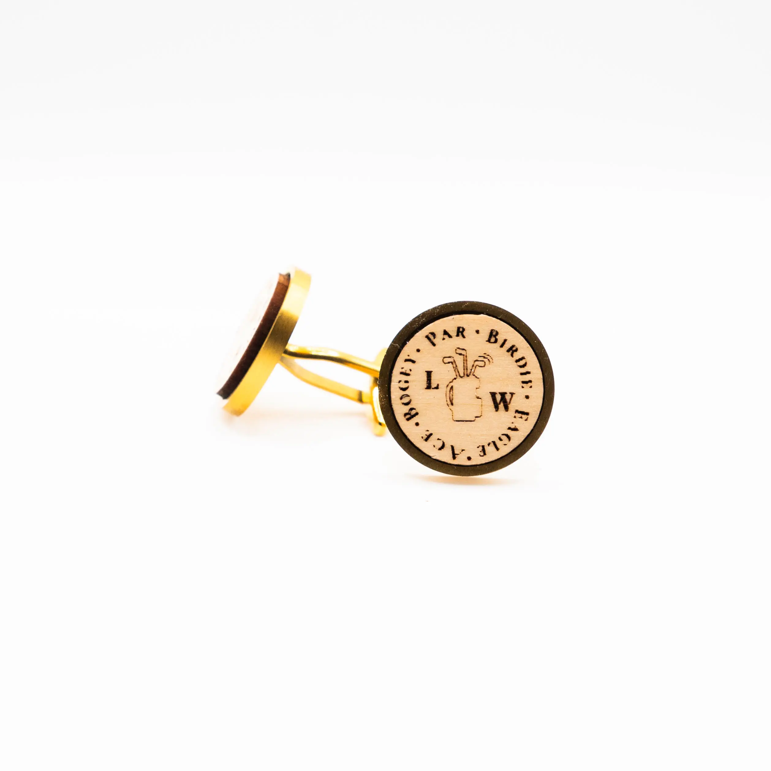Custom Initials Golf Wooden Cufflinks