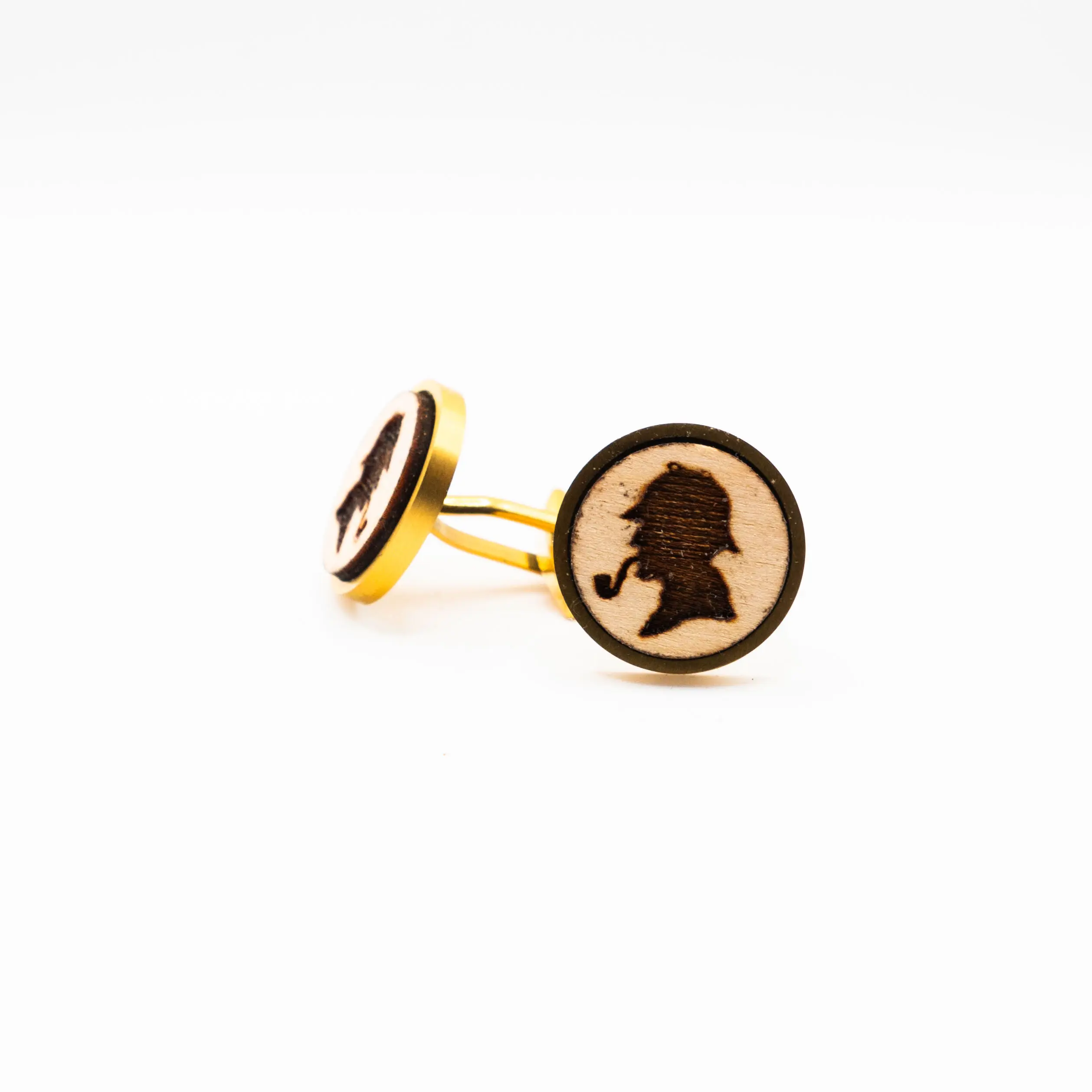 Sherlock Holmes Wooden Cufflinks