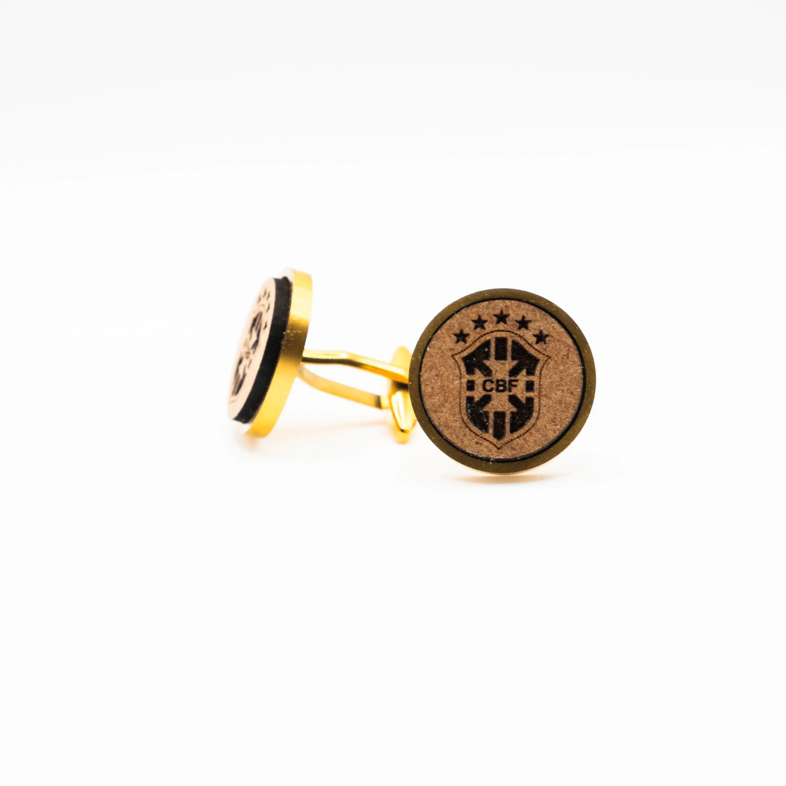 Brazil National Football Team Wooden Cufflinks