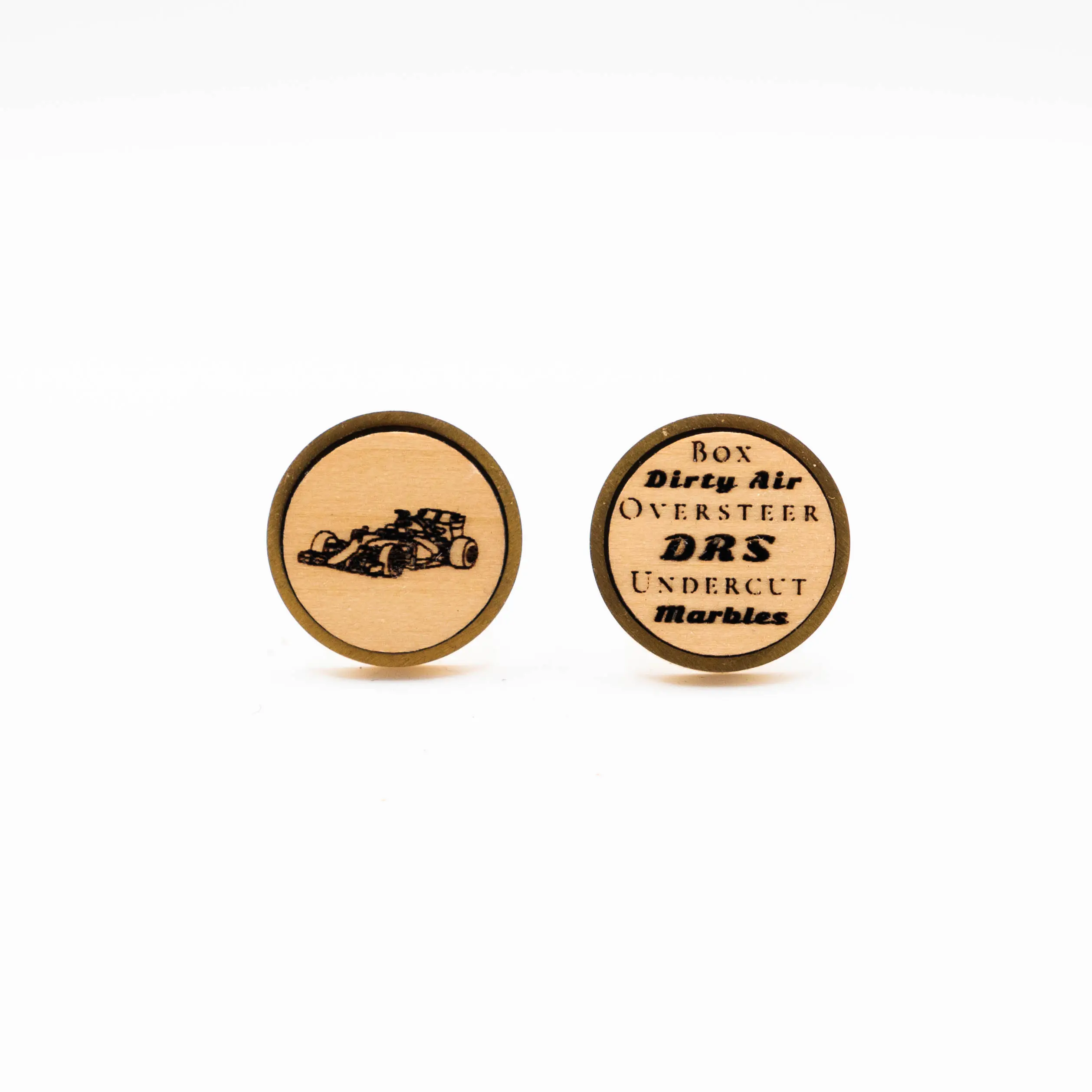 Custom F1 Grand Prix Wooden Cufflinks
