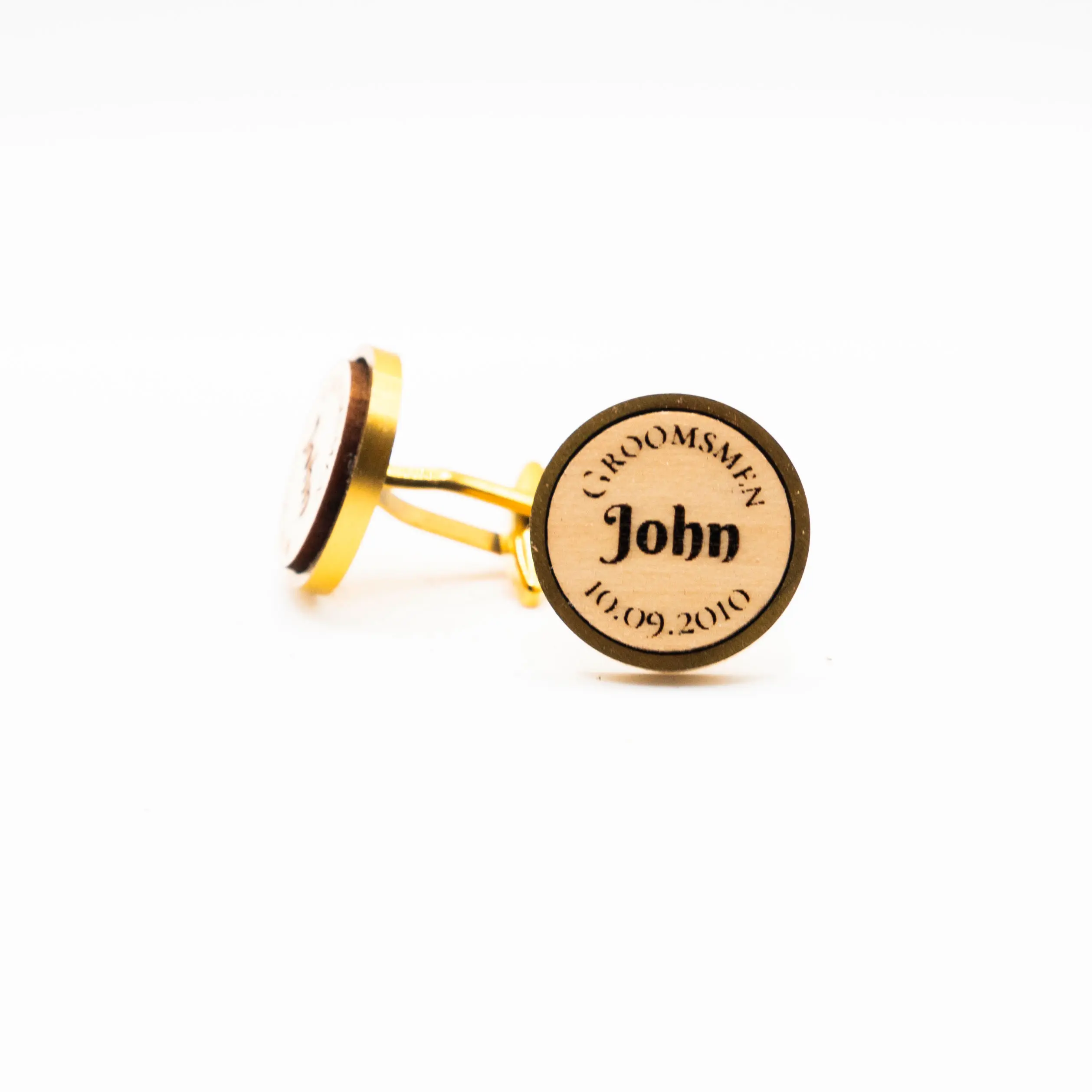 Custom Wedding Groomsmen Wooden Cufflinks