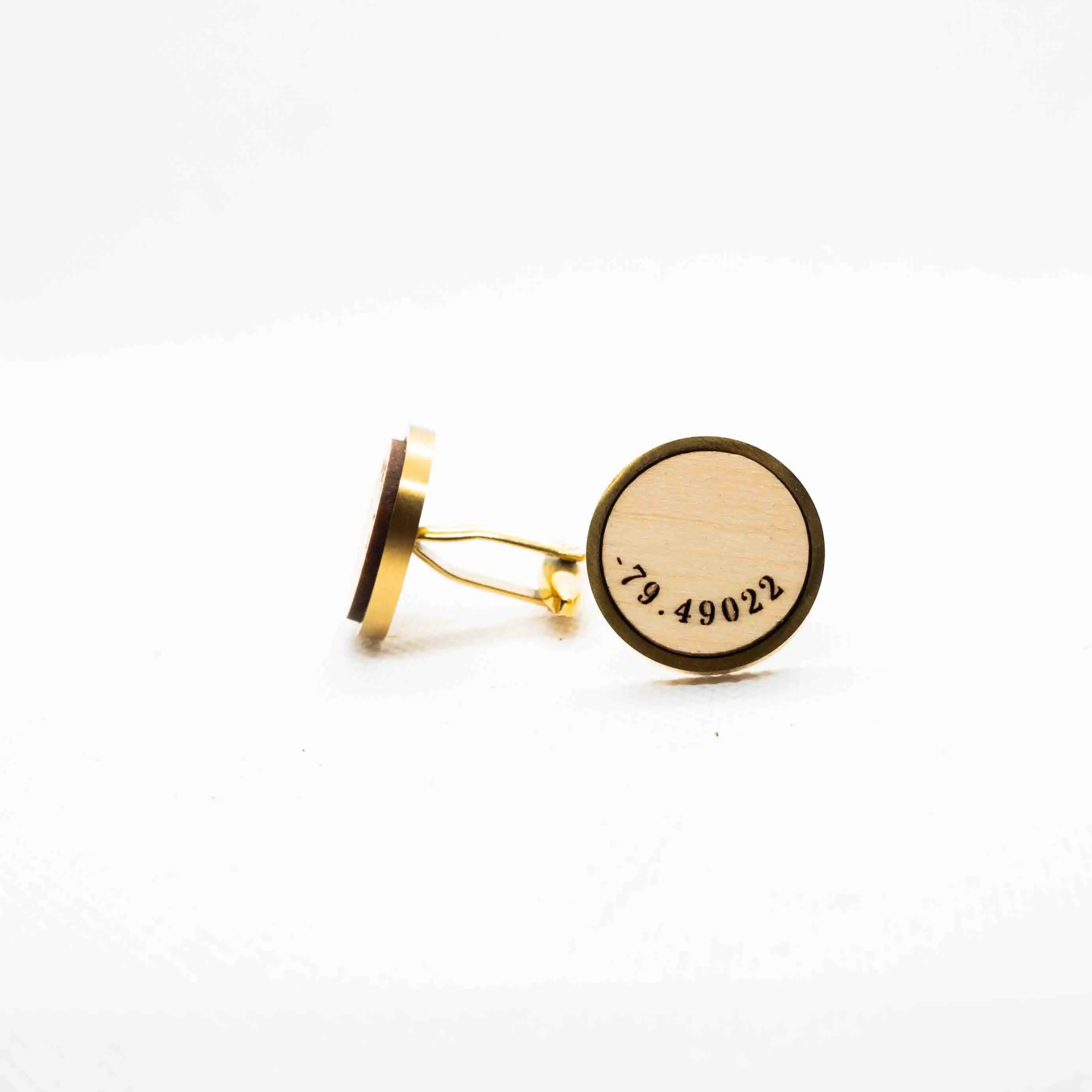 Custom Location Coordinates Wooden Cufflinks