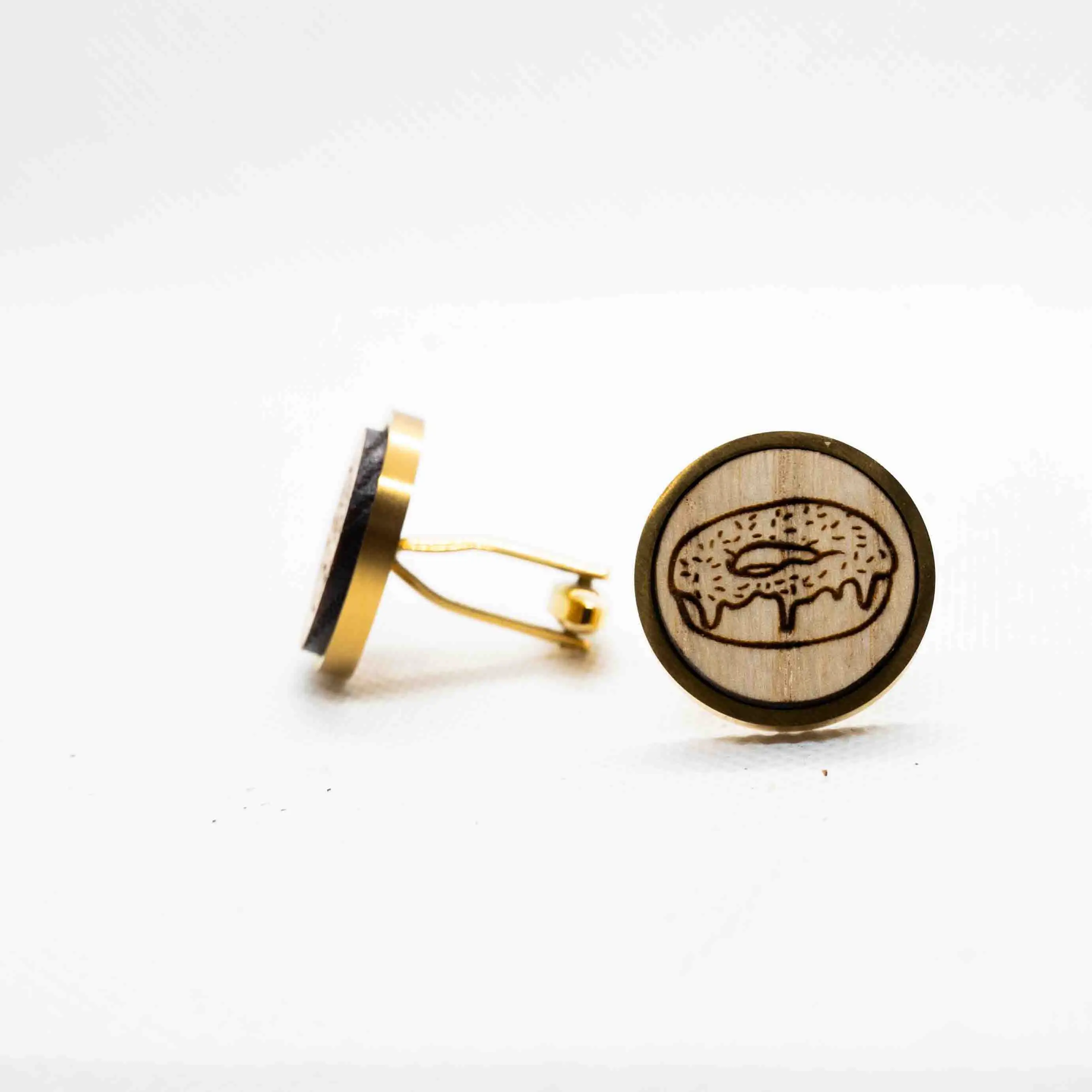 Donuts Wooden Cufflinks