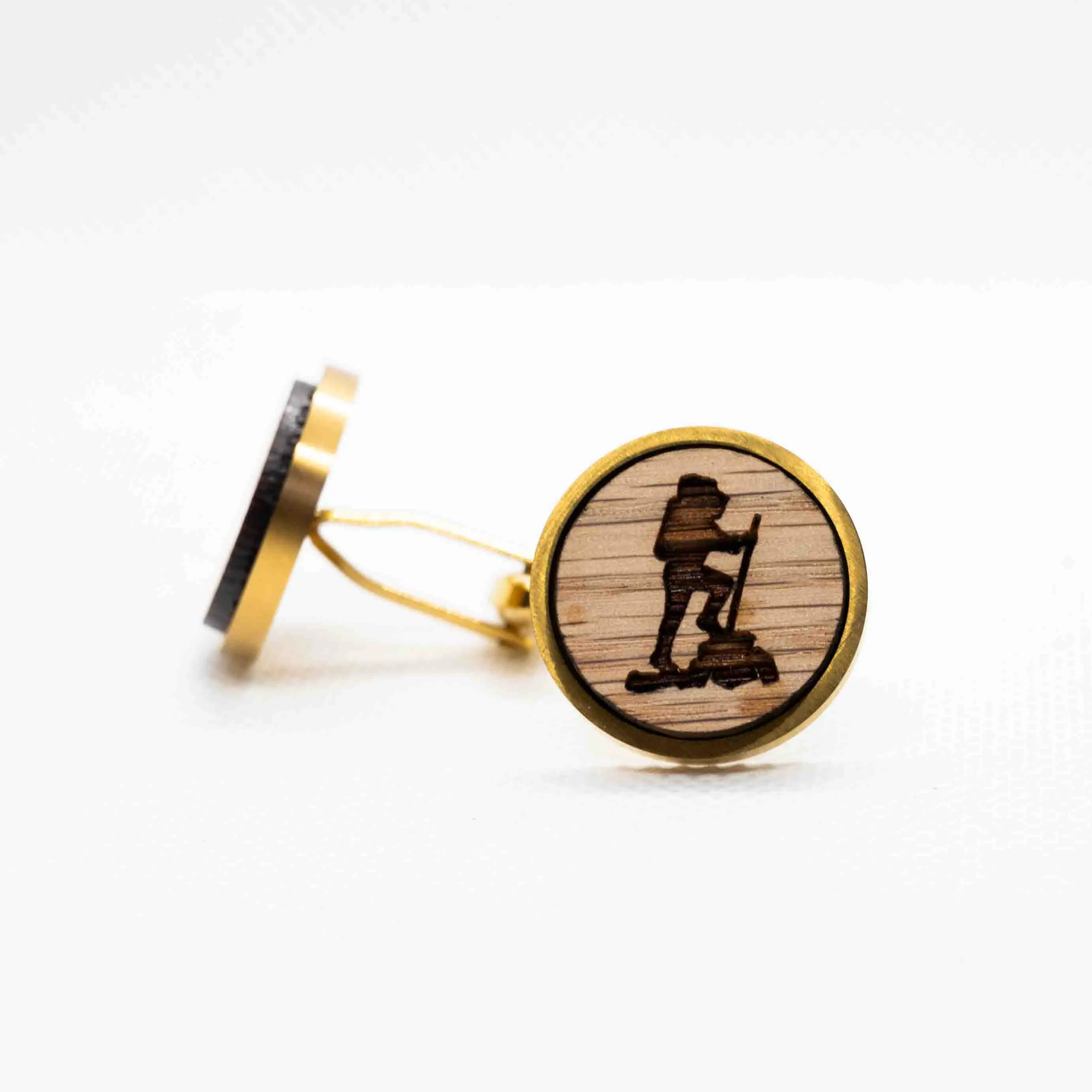Hiking Wooden Cufflinks