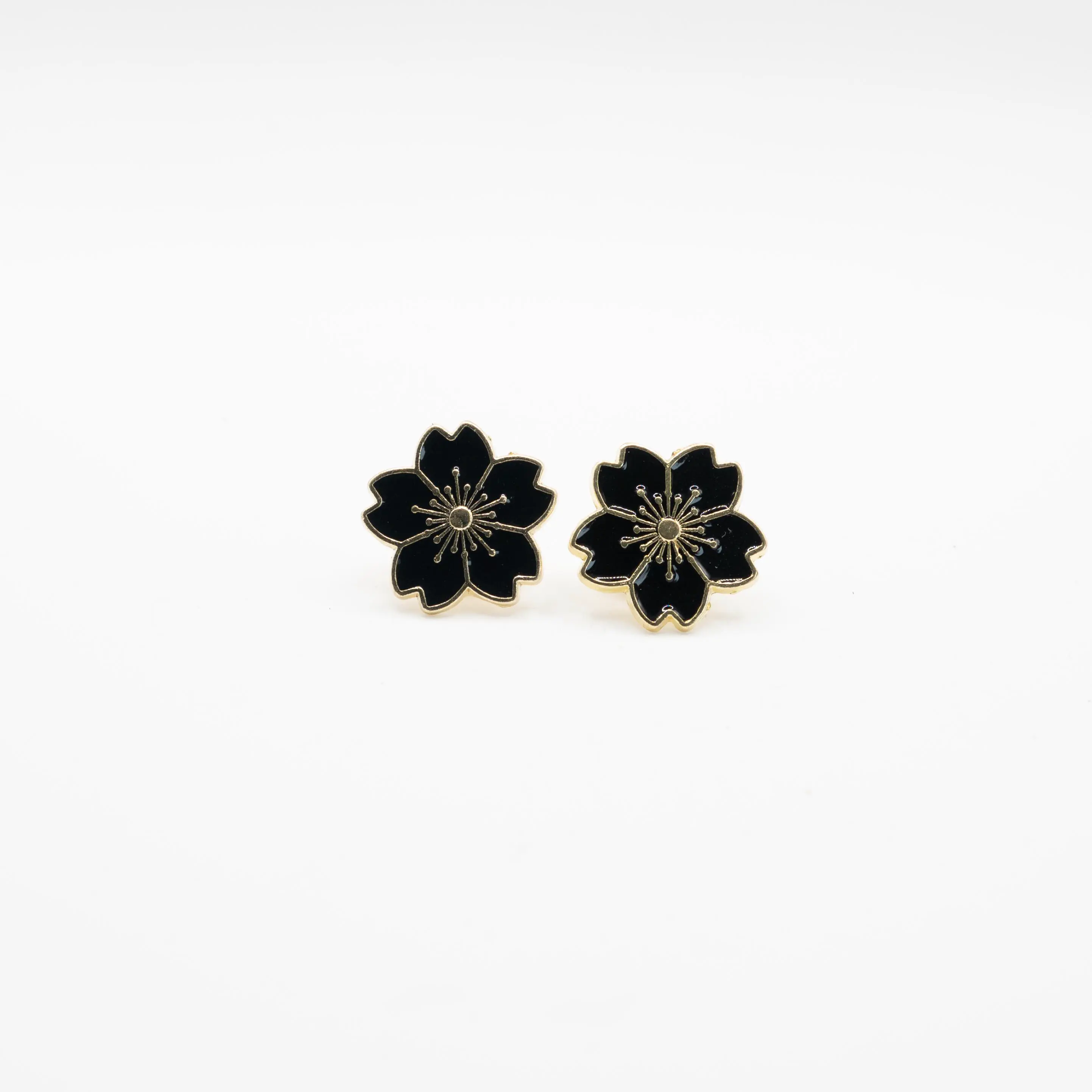 Black Sakura  Cherry Blossom Cufflinks
