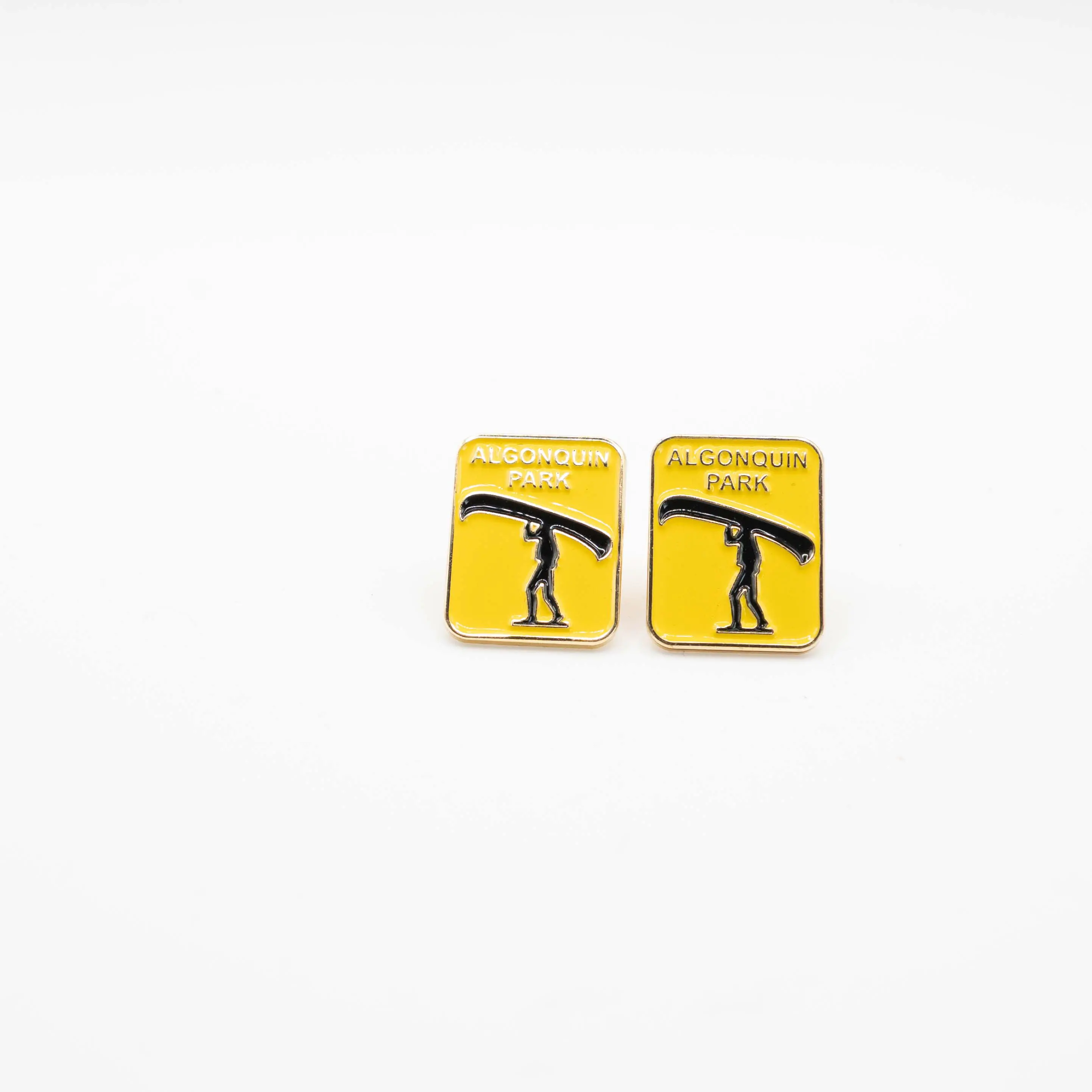 Algonquin Park Yellow Canoe Enamel Pin Cufflinks