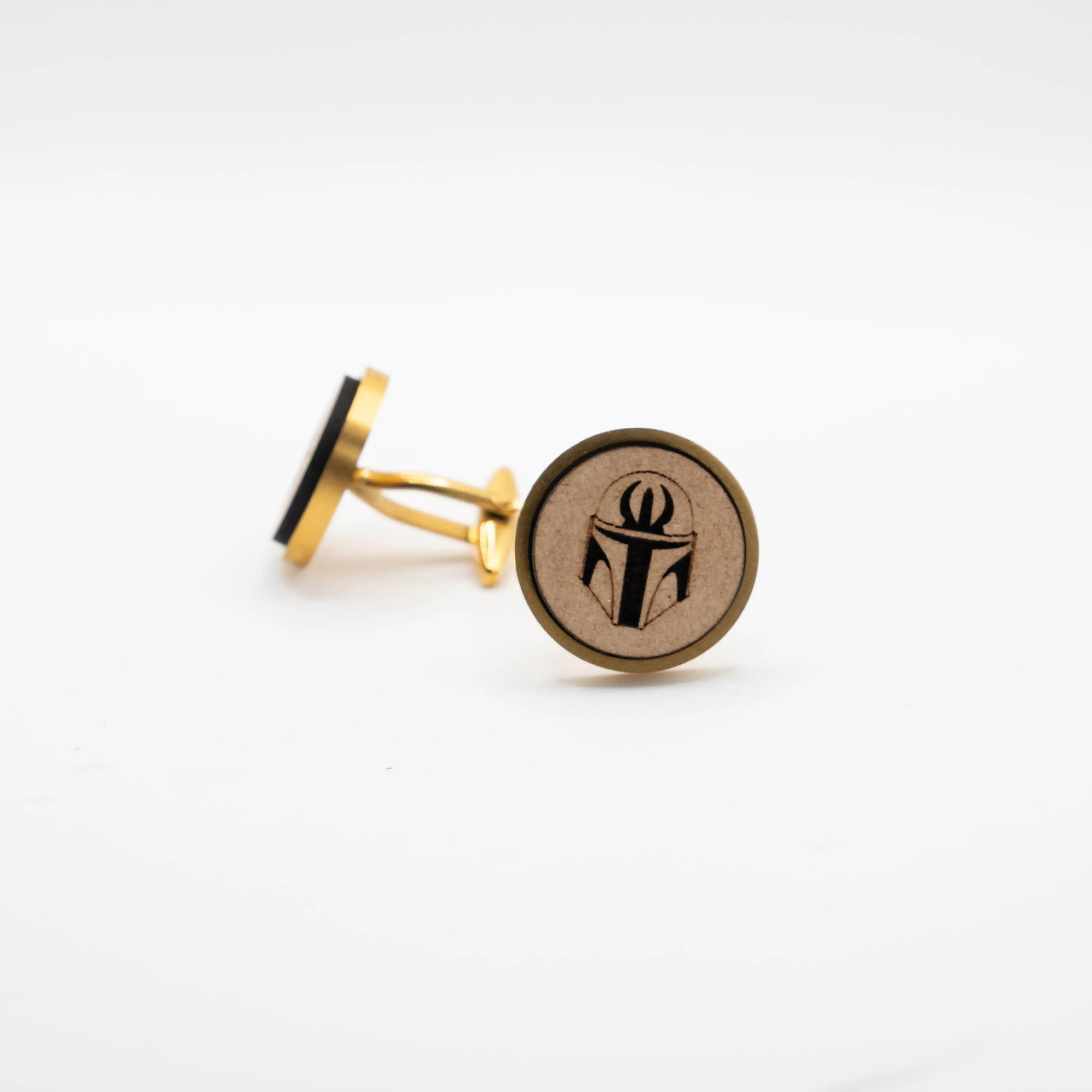 Star War Helemt Wooden Cufflinks