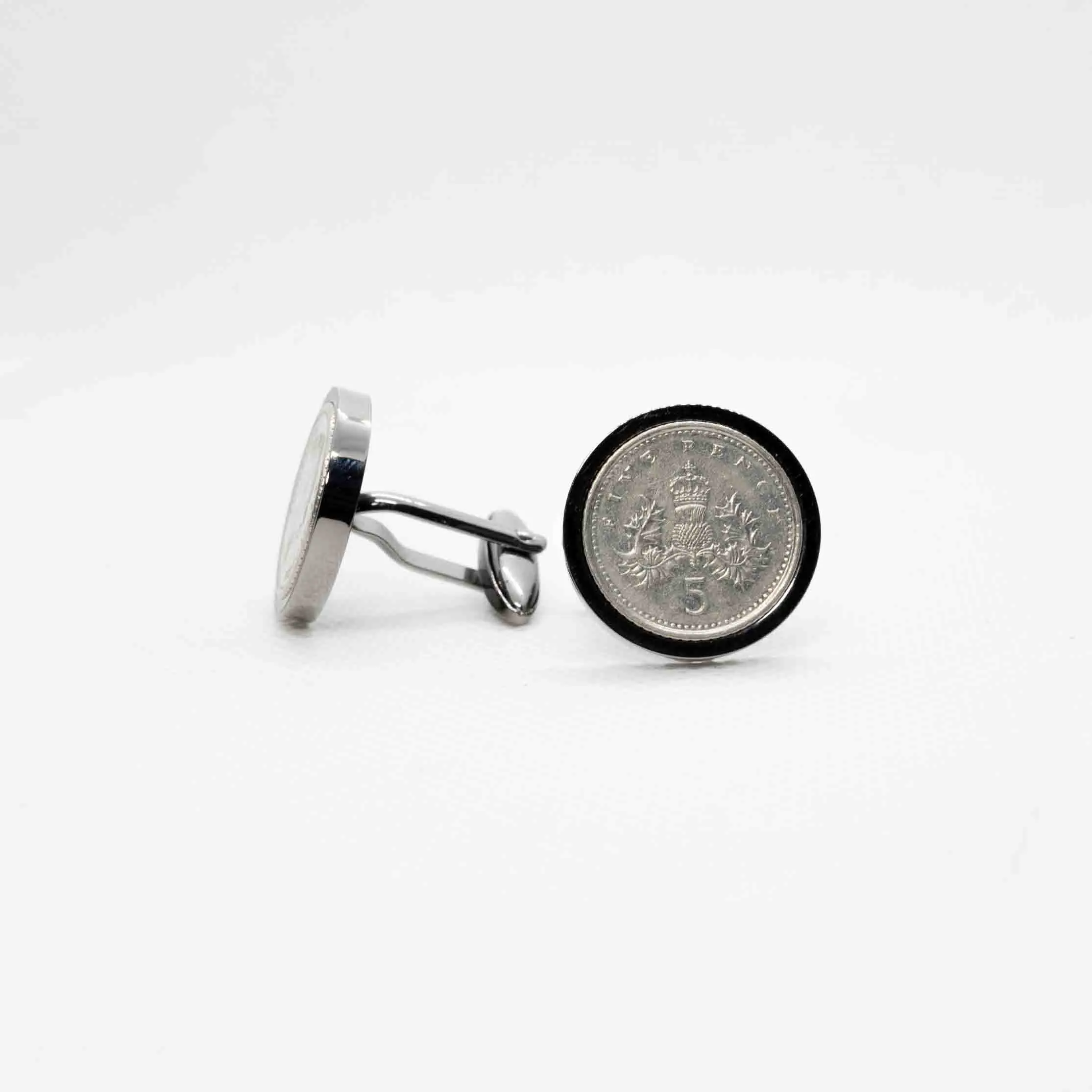United Kingdom 5 Pence Coin Cufflink