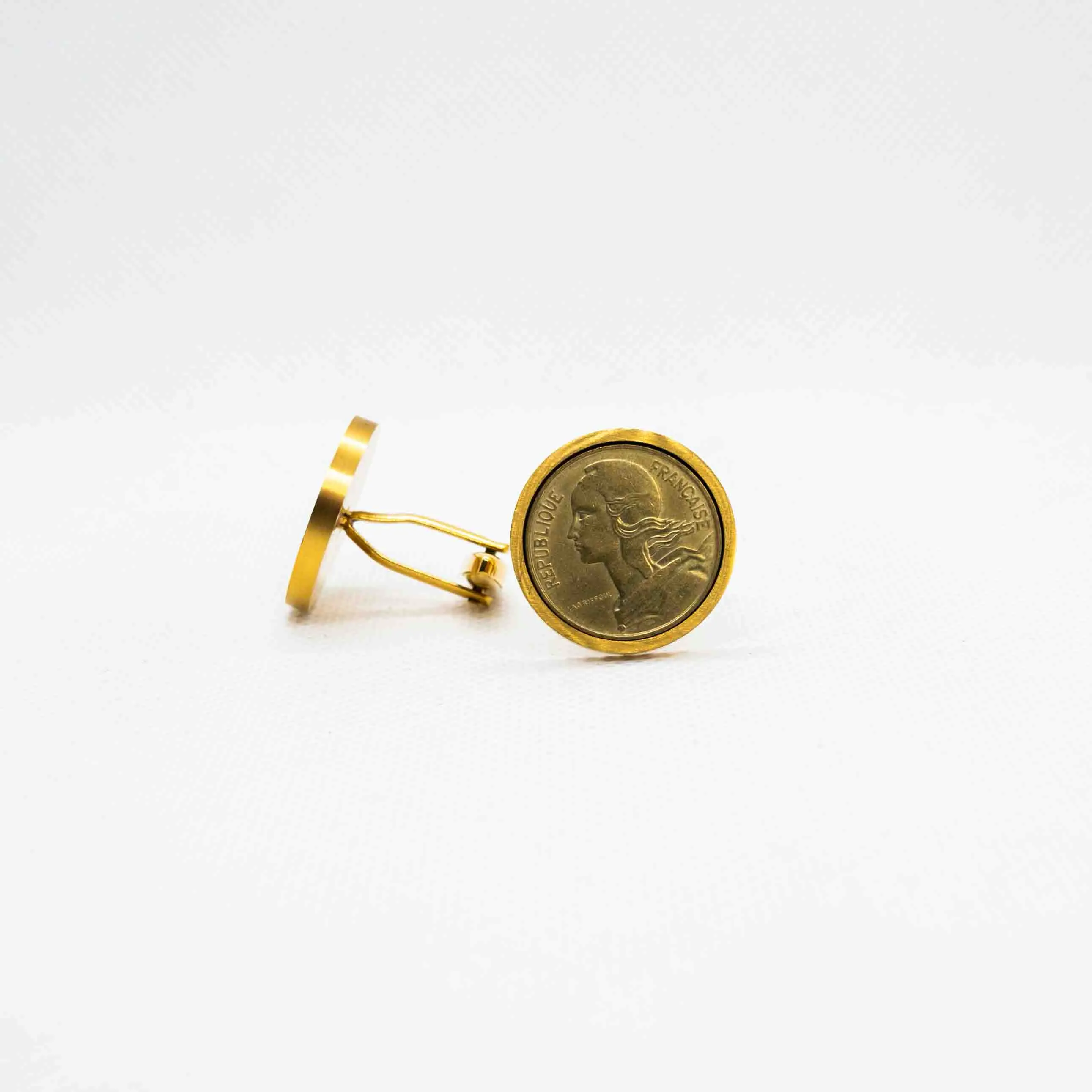 France 10 Centimes Coin Cufflink