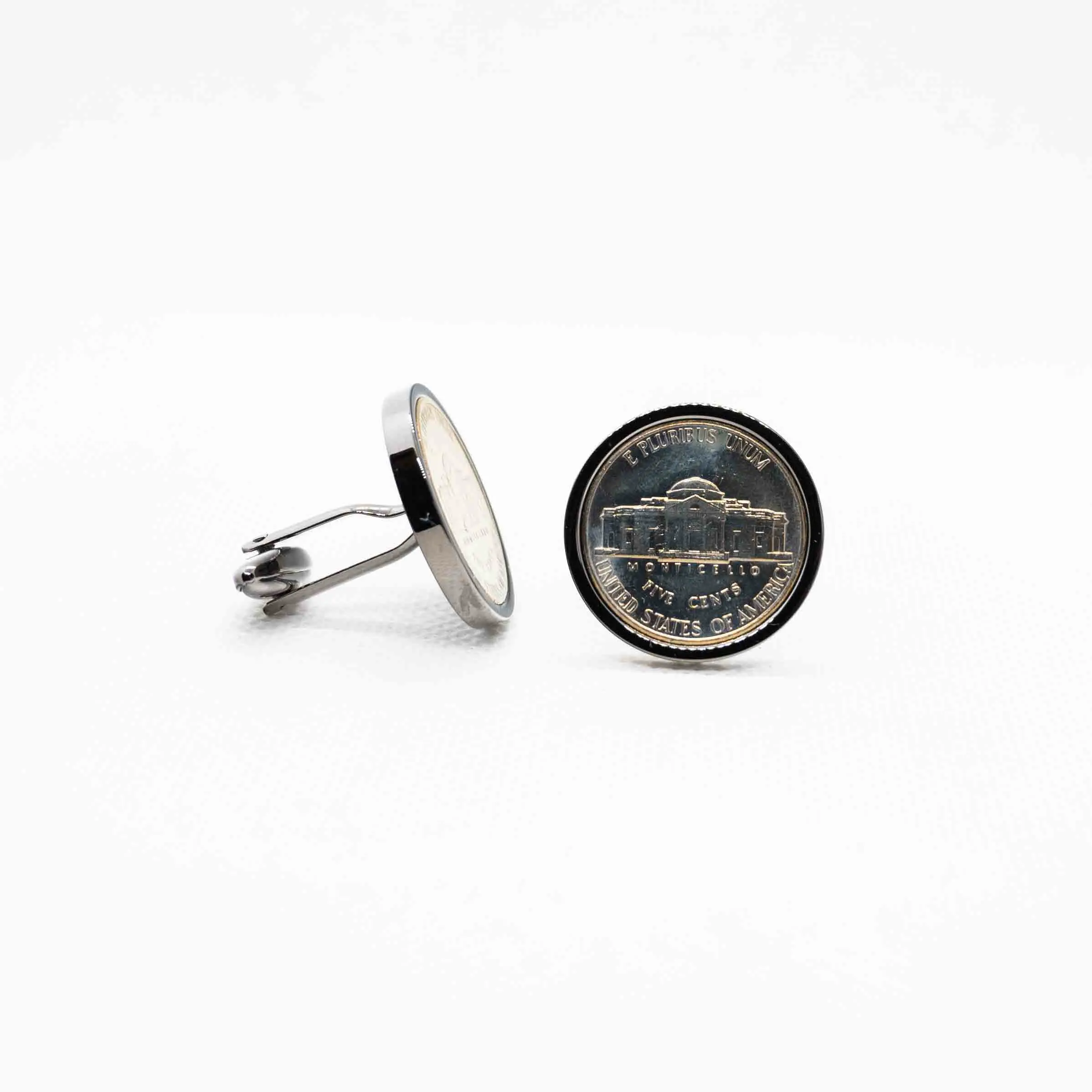 America Jefferson Nickel 5 Cent Coin Cufflink