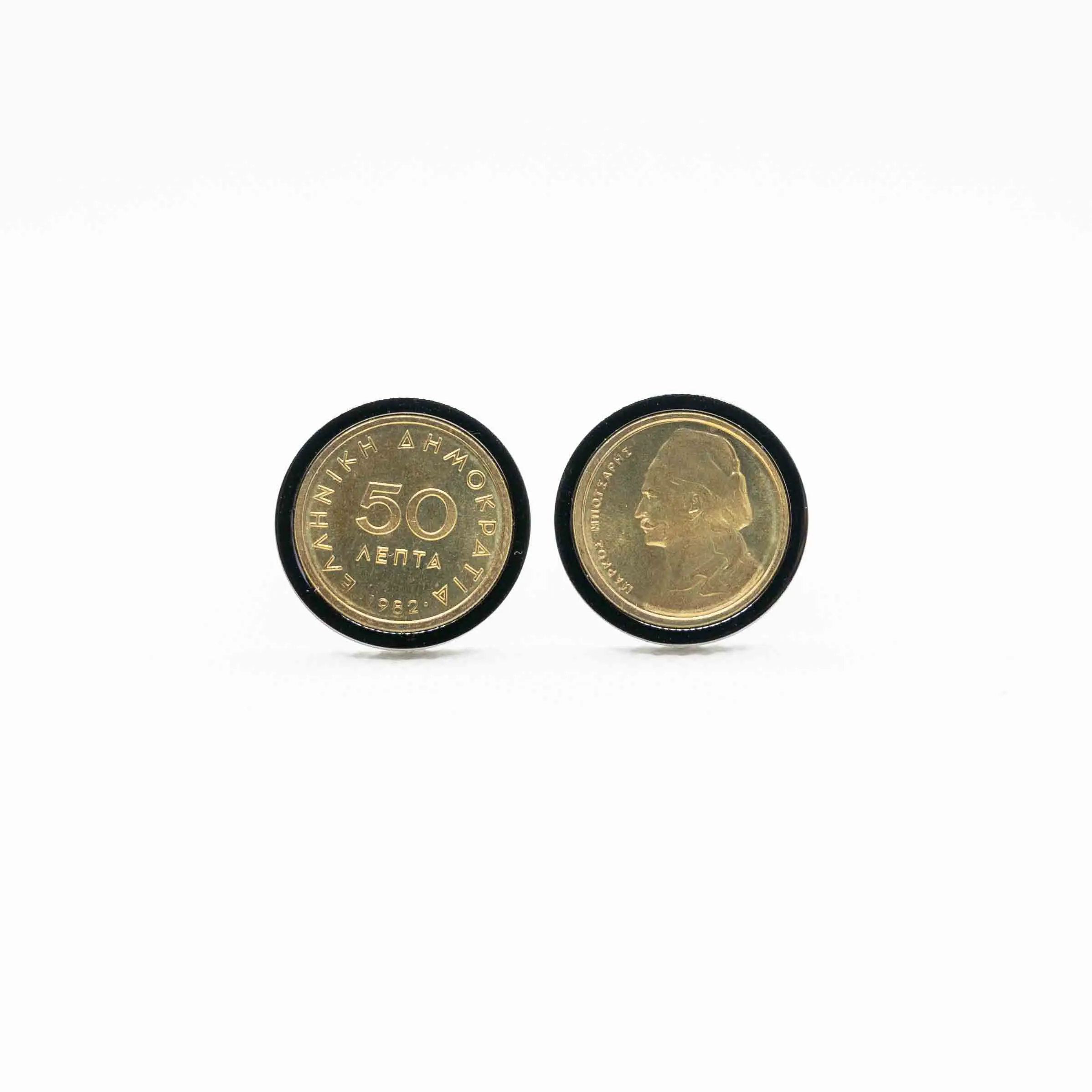 Greece 50 Lepta  Coin Cufflinks