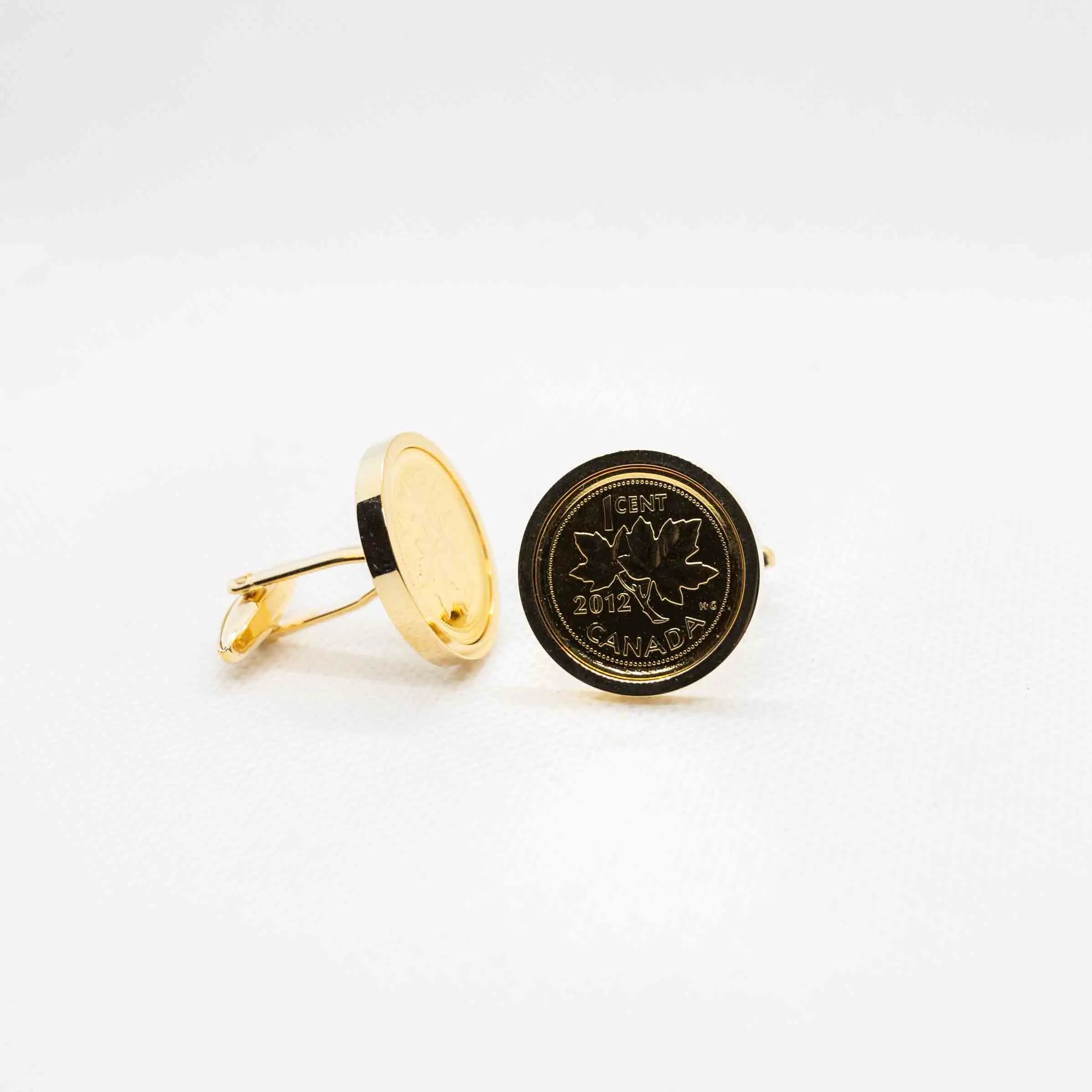 Canada Penny Plated 24K Gold Coin Cufflink