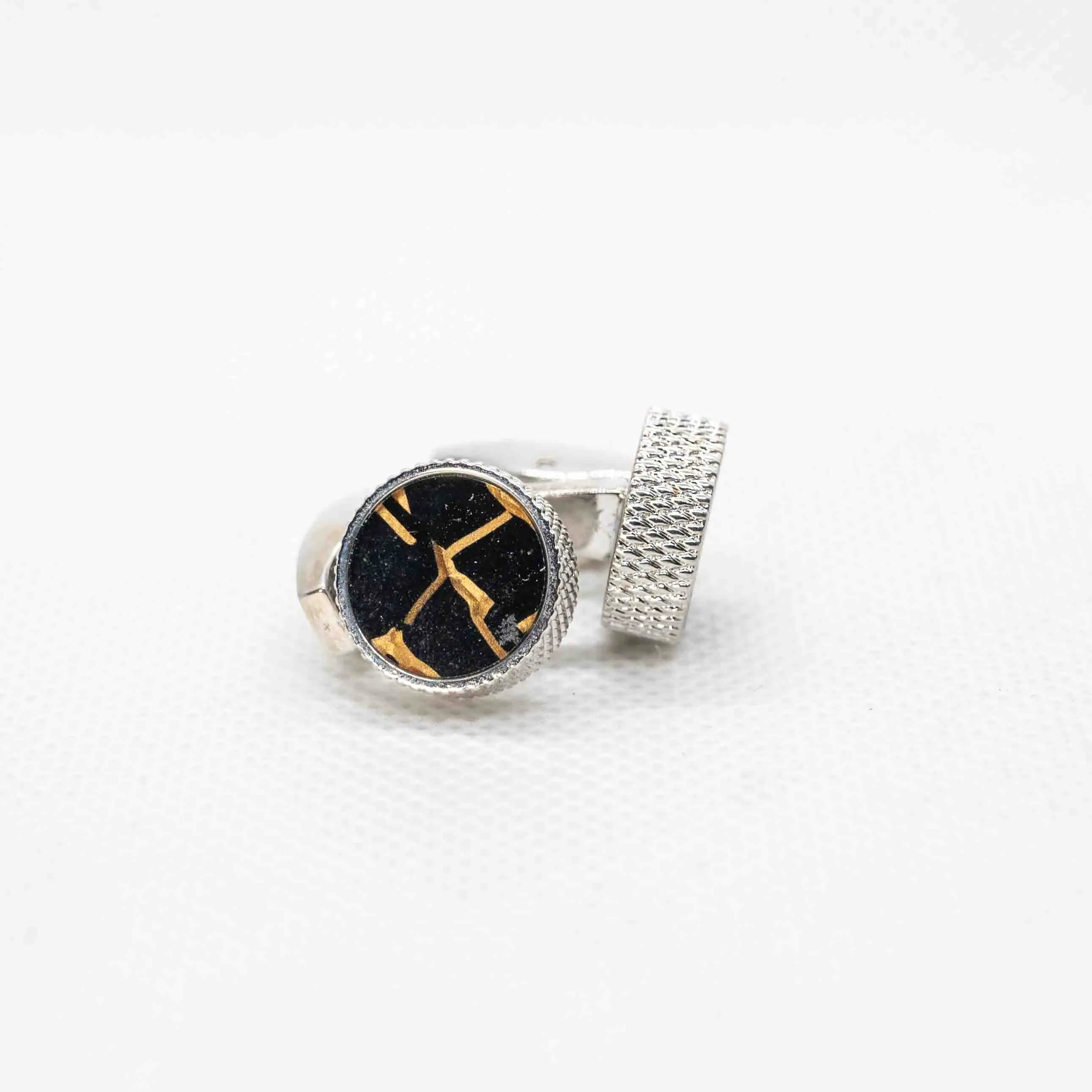 Silver Copper and Resin Cufflink