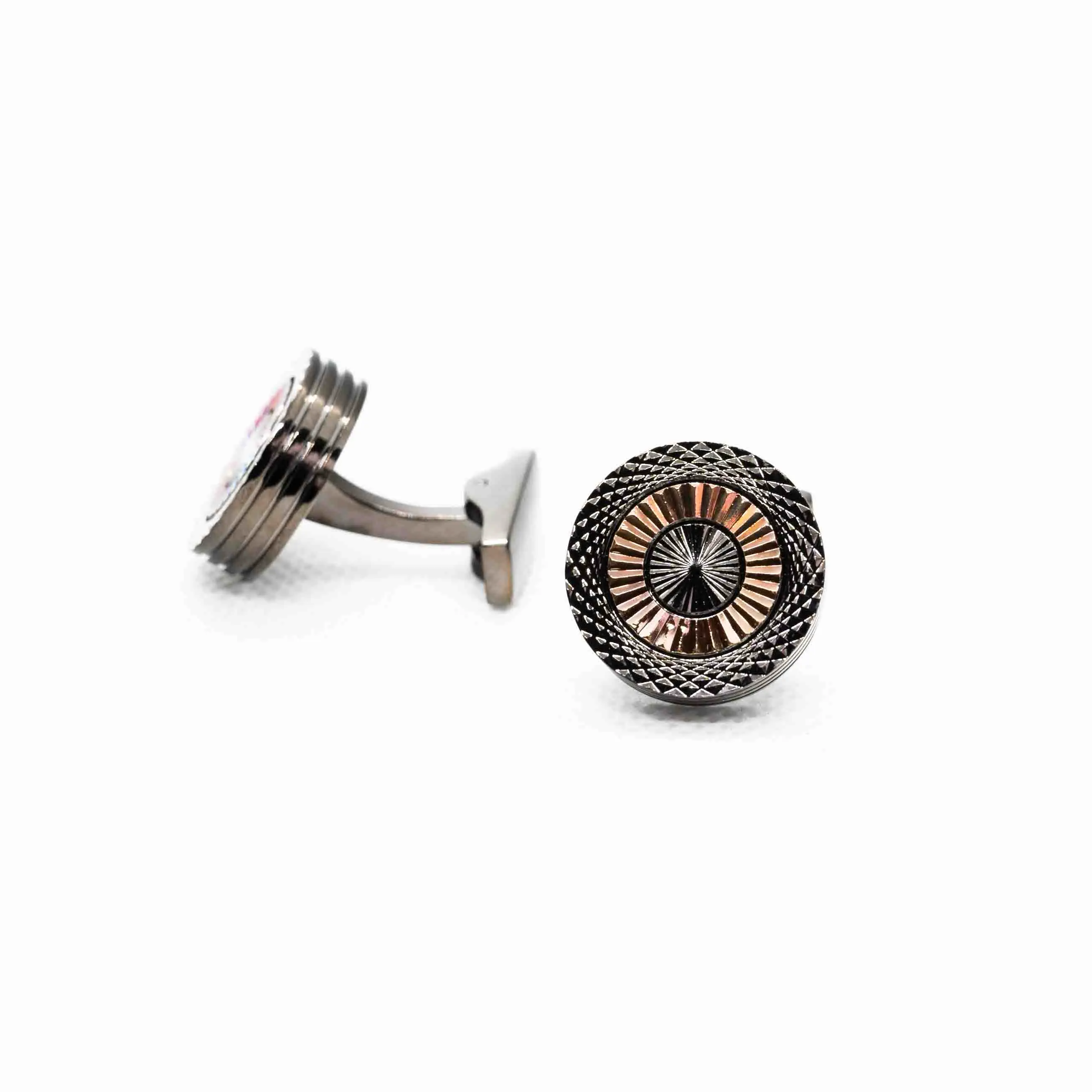 Black Steampunk Stainless Steel Silver Cufflinks Cufflink