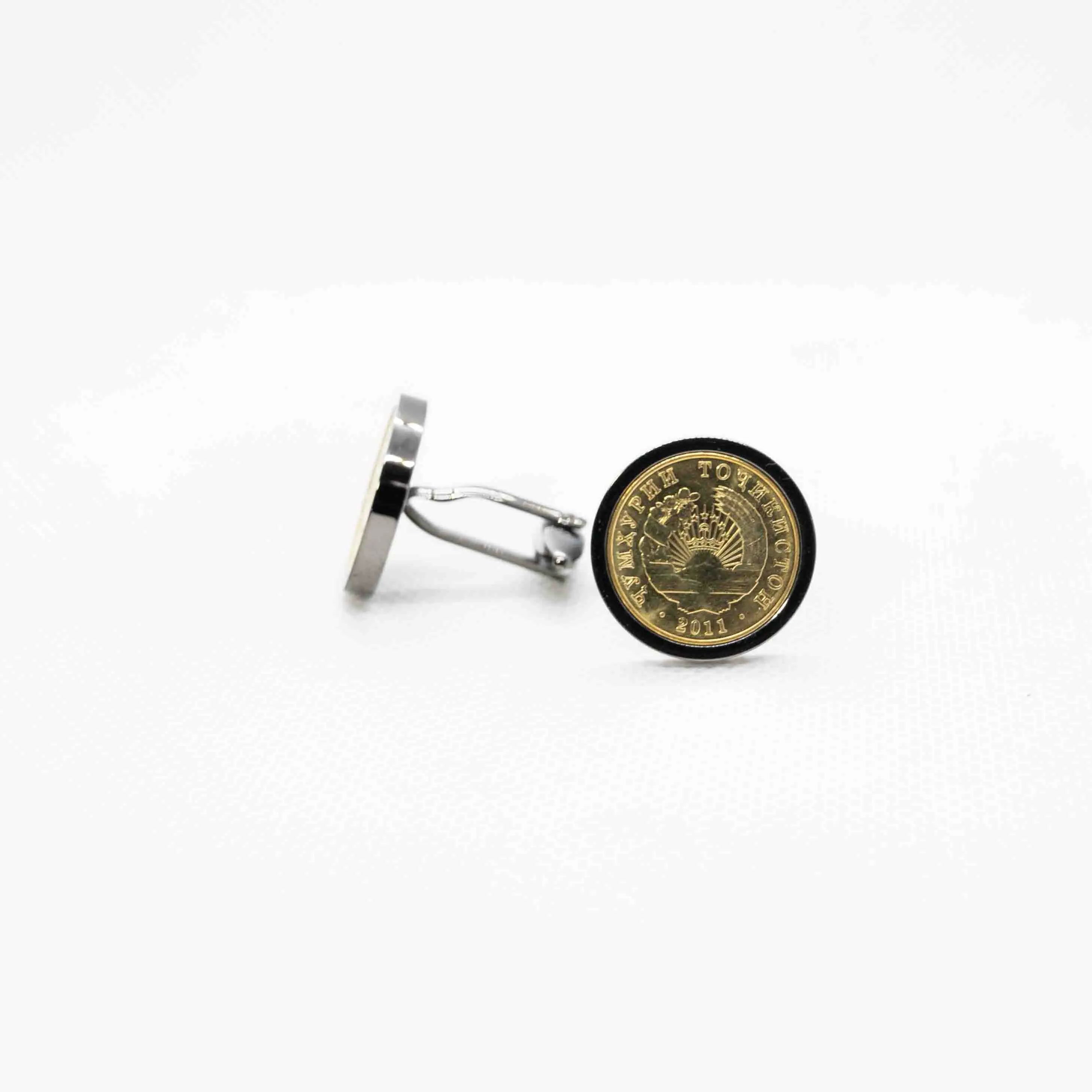 Tajikistan 5 Diram Coin Cufflinks