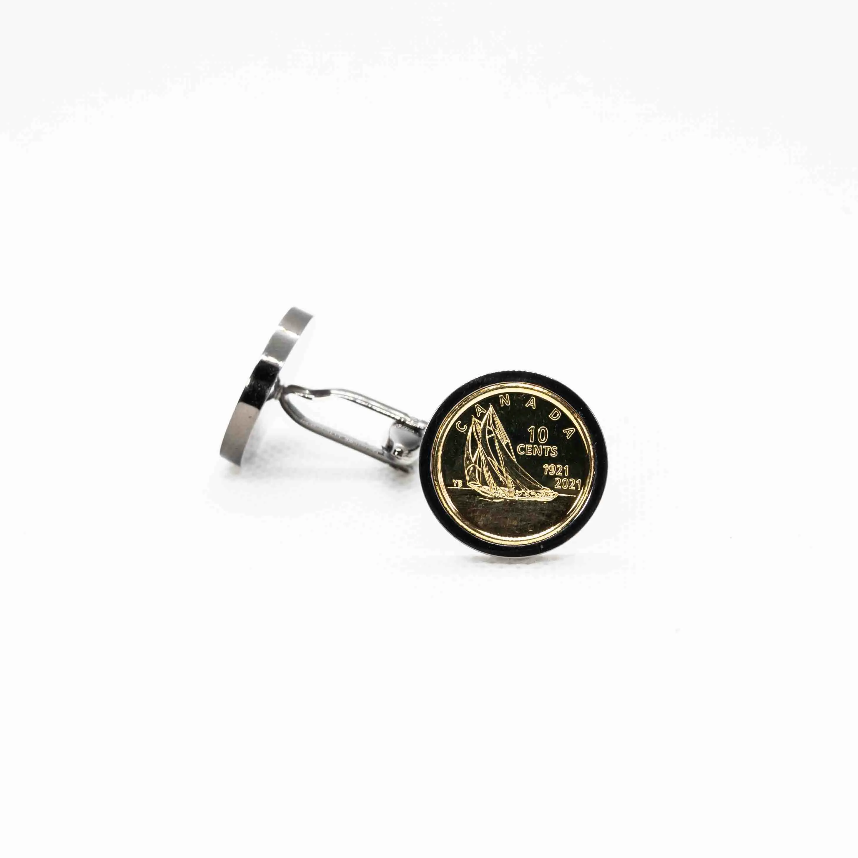 Canada 24K Plated Gold 10 Cent Coin Cufflink