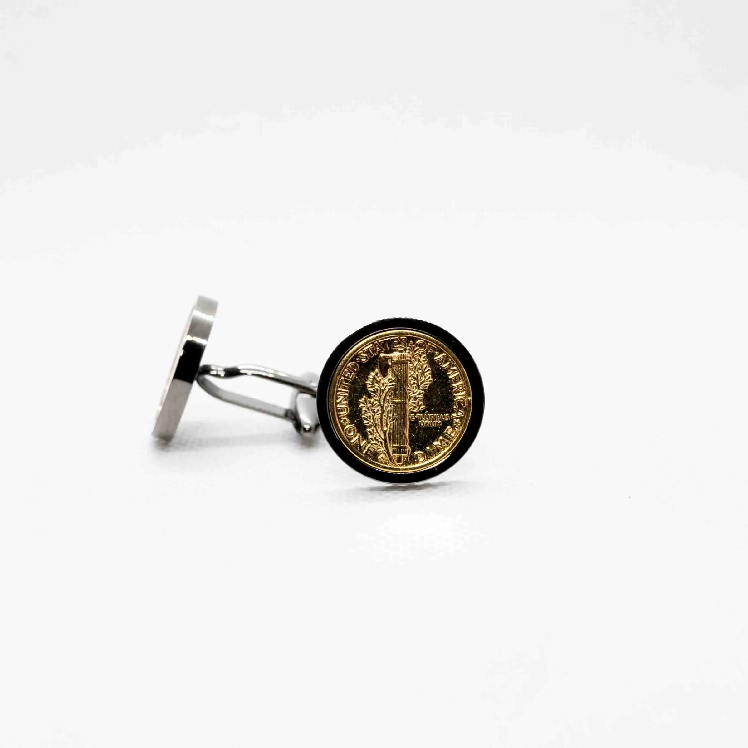 America Mercury 24K Gold Plated 10 Cent Cufflink