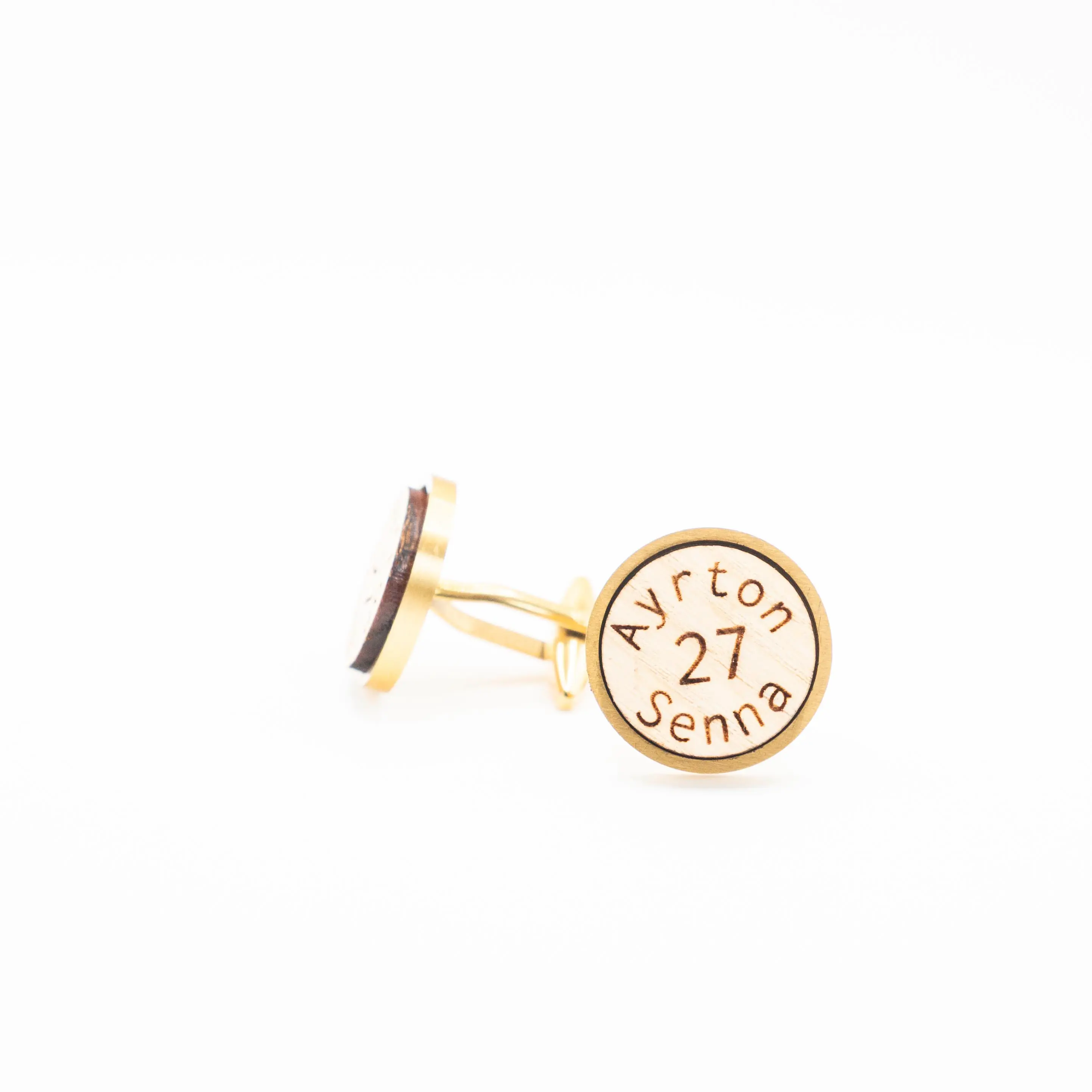 Ayrton Senna Wooden Cufflinks